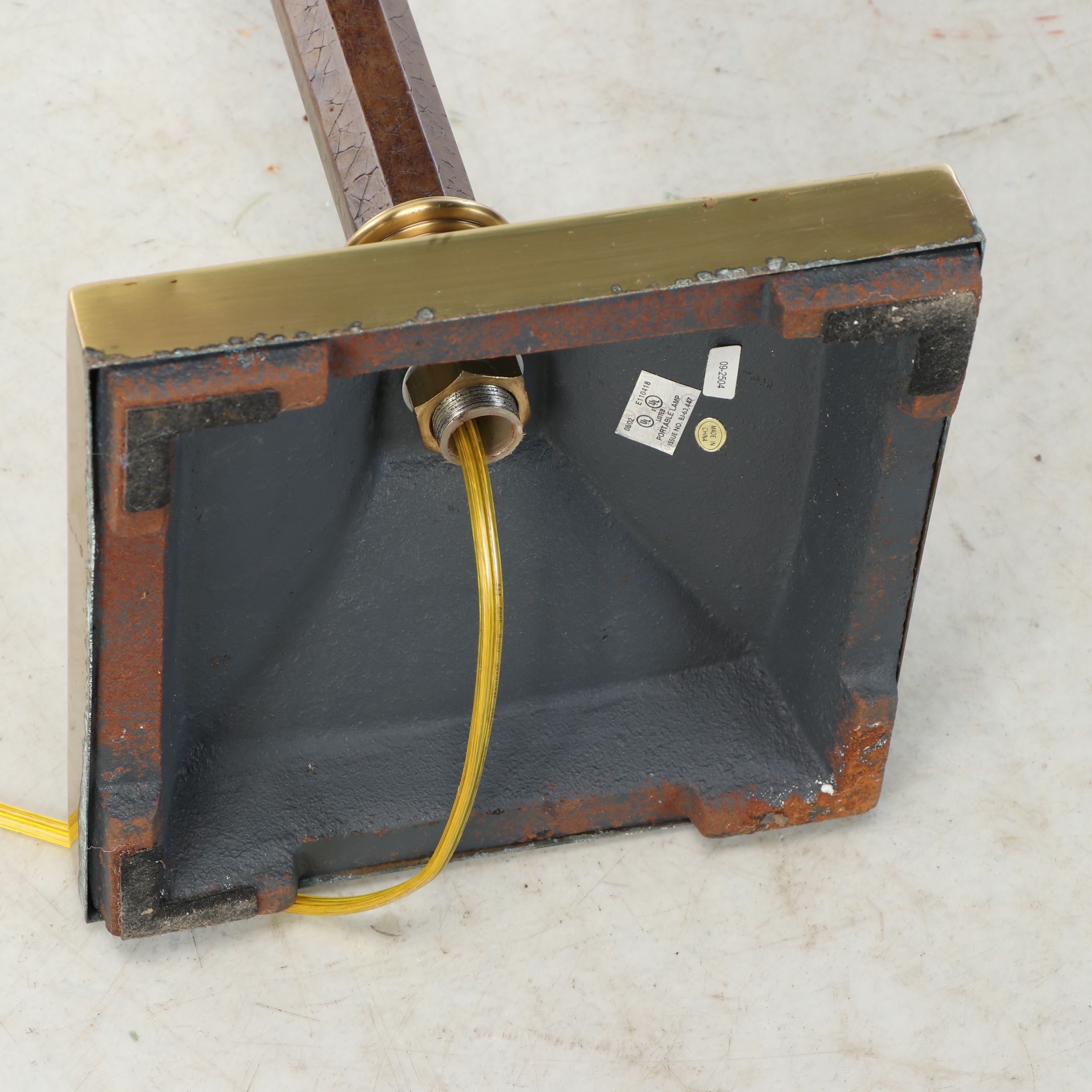 Cantilever Brass Clam Shell Pharmacy Floor Lamp