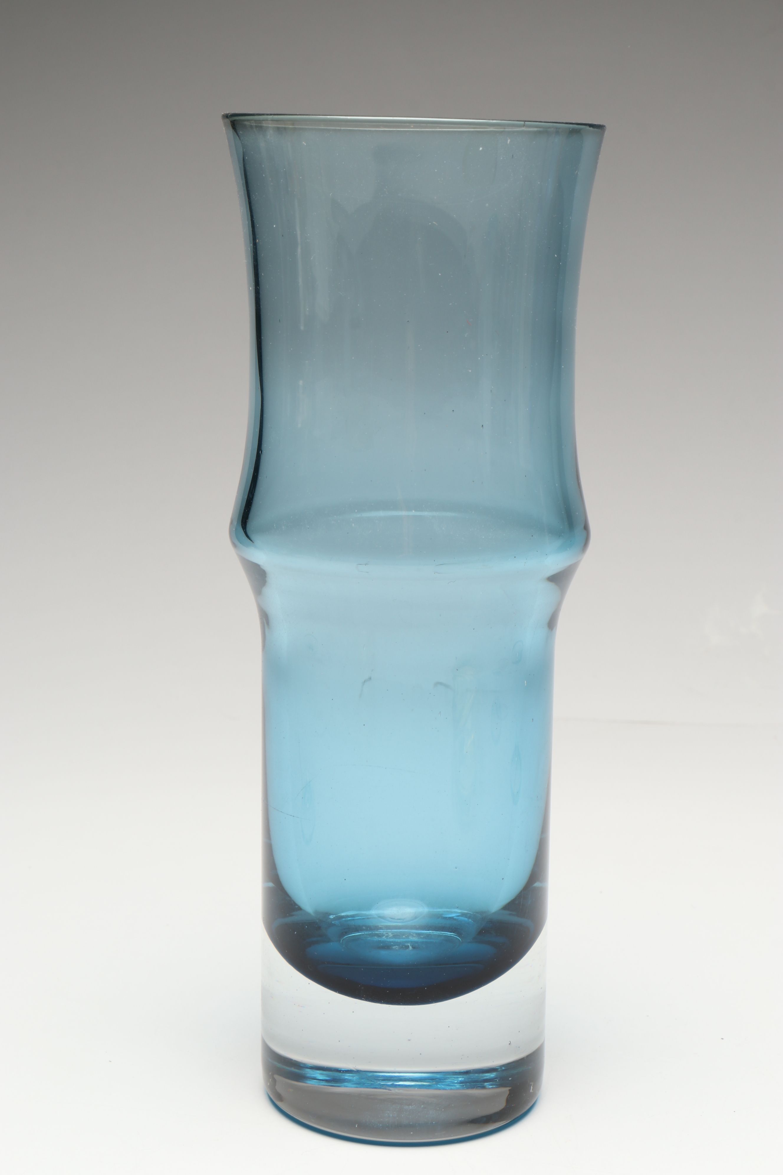 Lenox "Gems," Blue Bamboo Form Crystal Vase and Viking Art Glass Ashtray