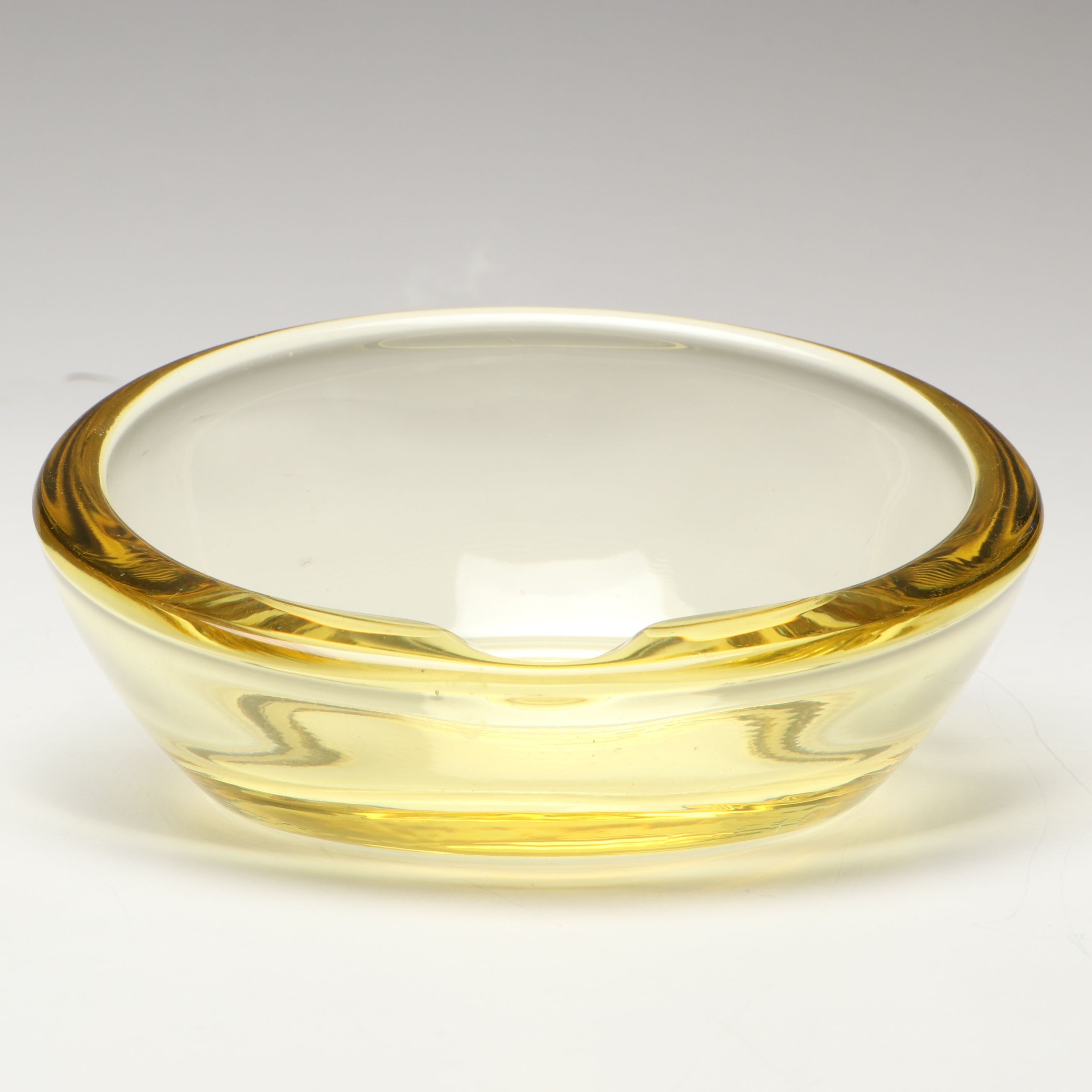 Lenox "Gems," Blue Bamboo Form Crystal Vase and Viking Art Glass Ashtray