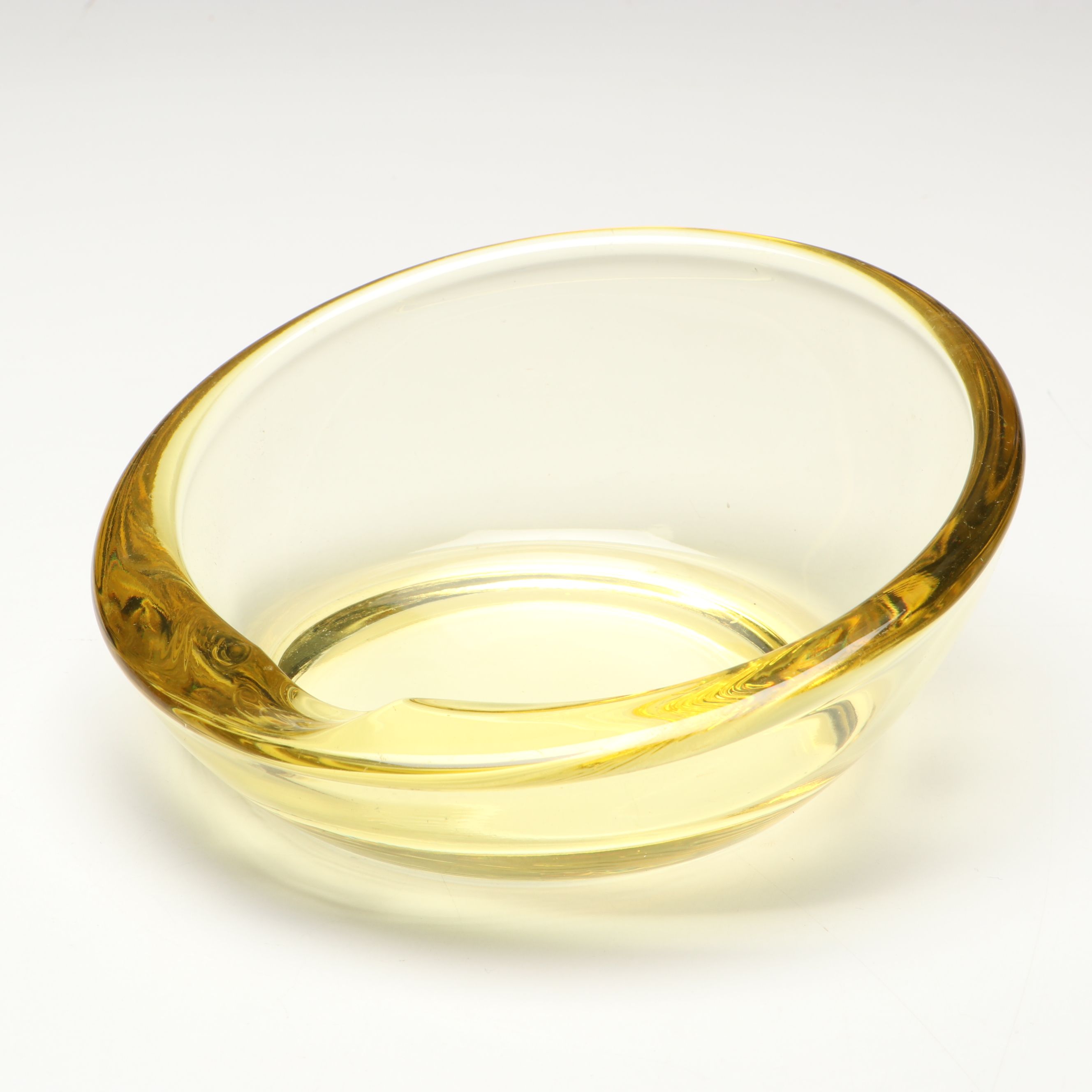 Lenox "Gems," Blue Bamboo Form Crystal Vase and Viking Art Glass Ashtray