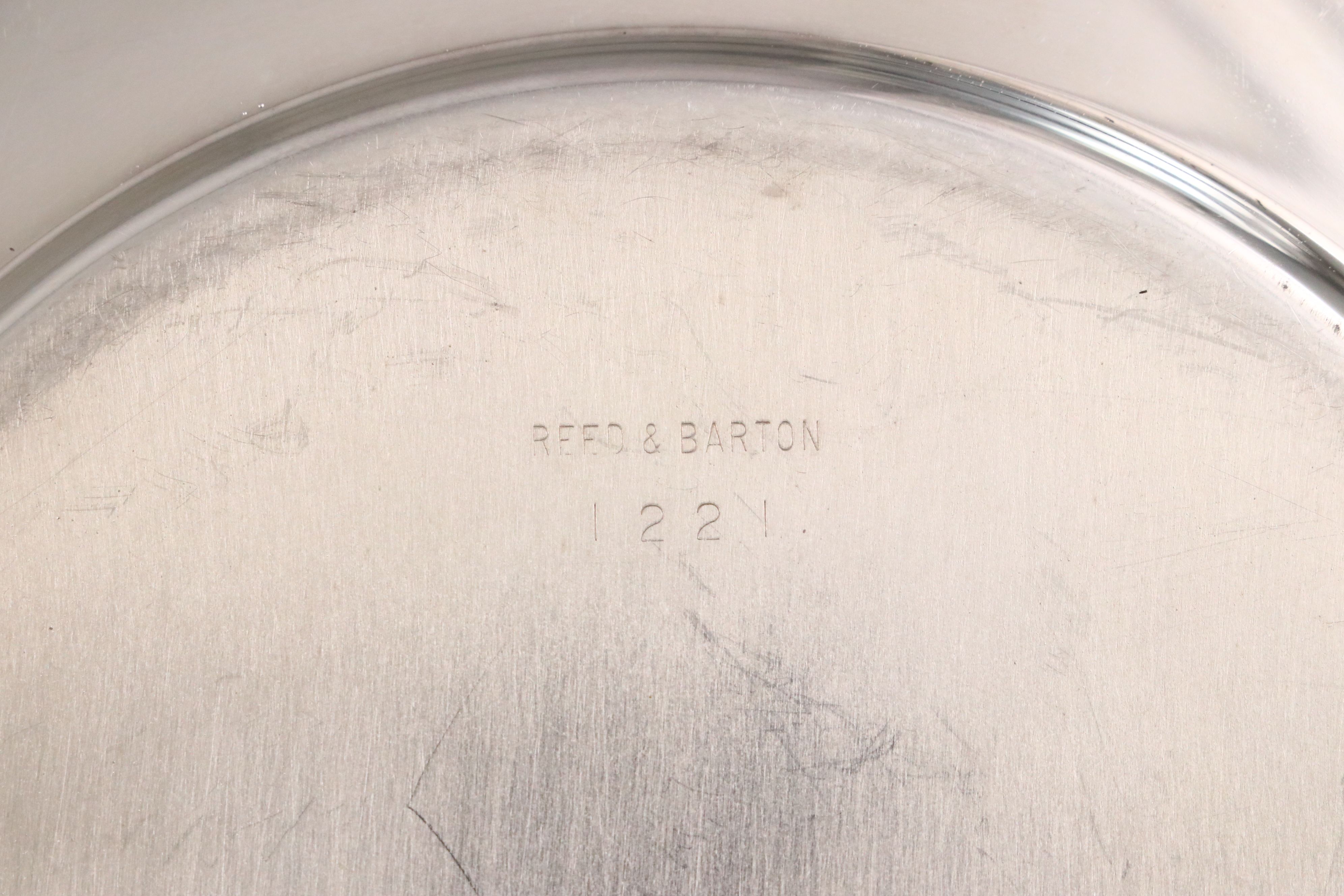 Oneida Victorian Style Silver Plate Tray with Other Metal and Glass Tableware