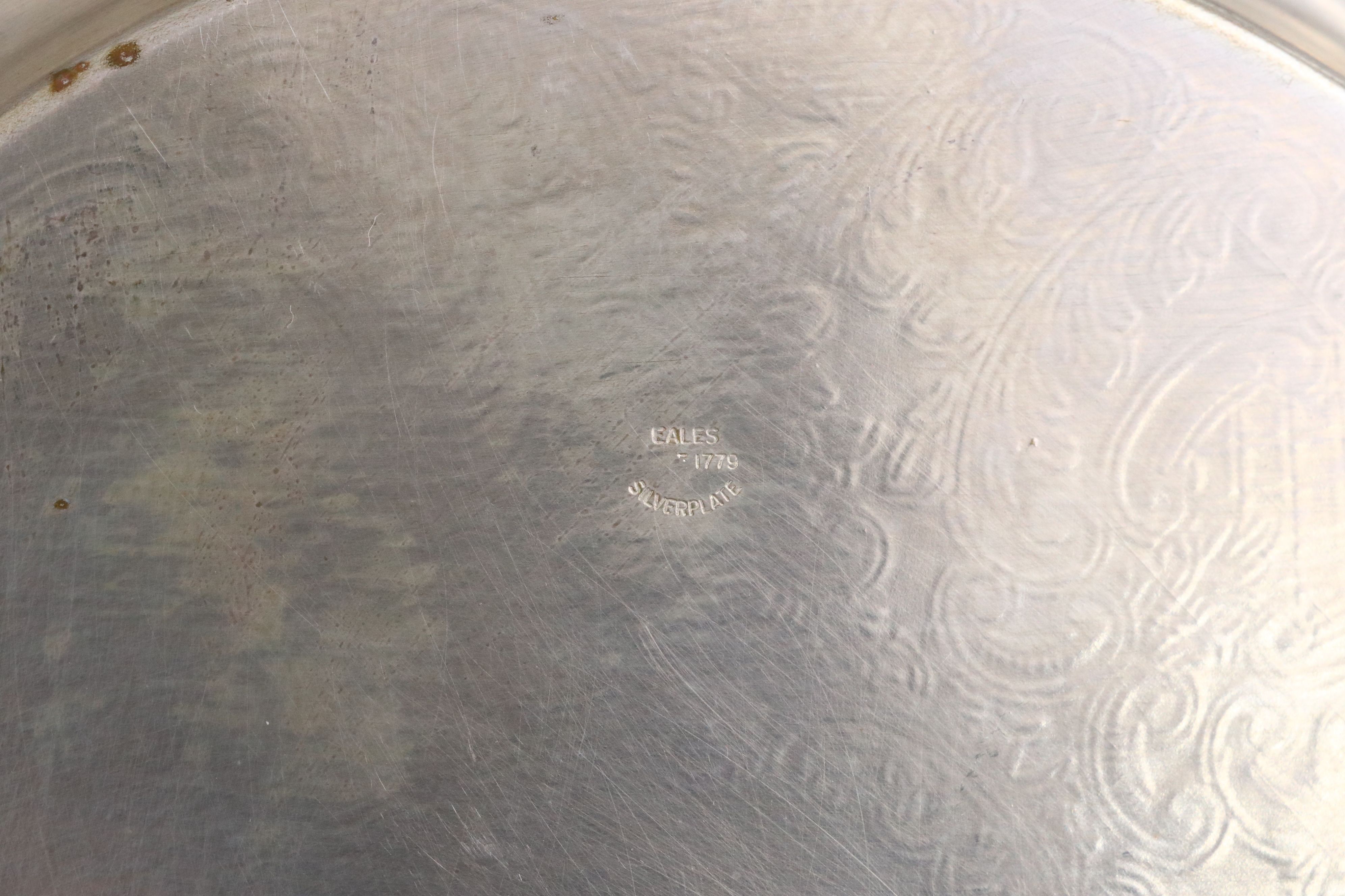 Oneida Victorian Style Silver Plate Tray with Other Metal and Glass Tableware