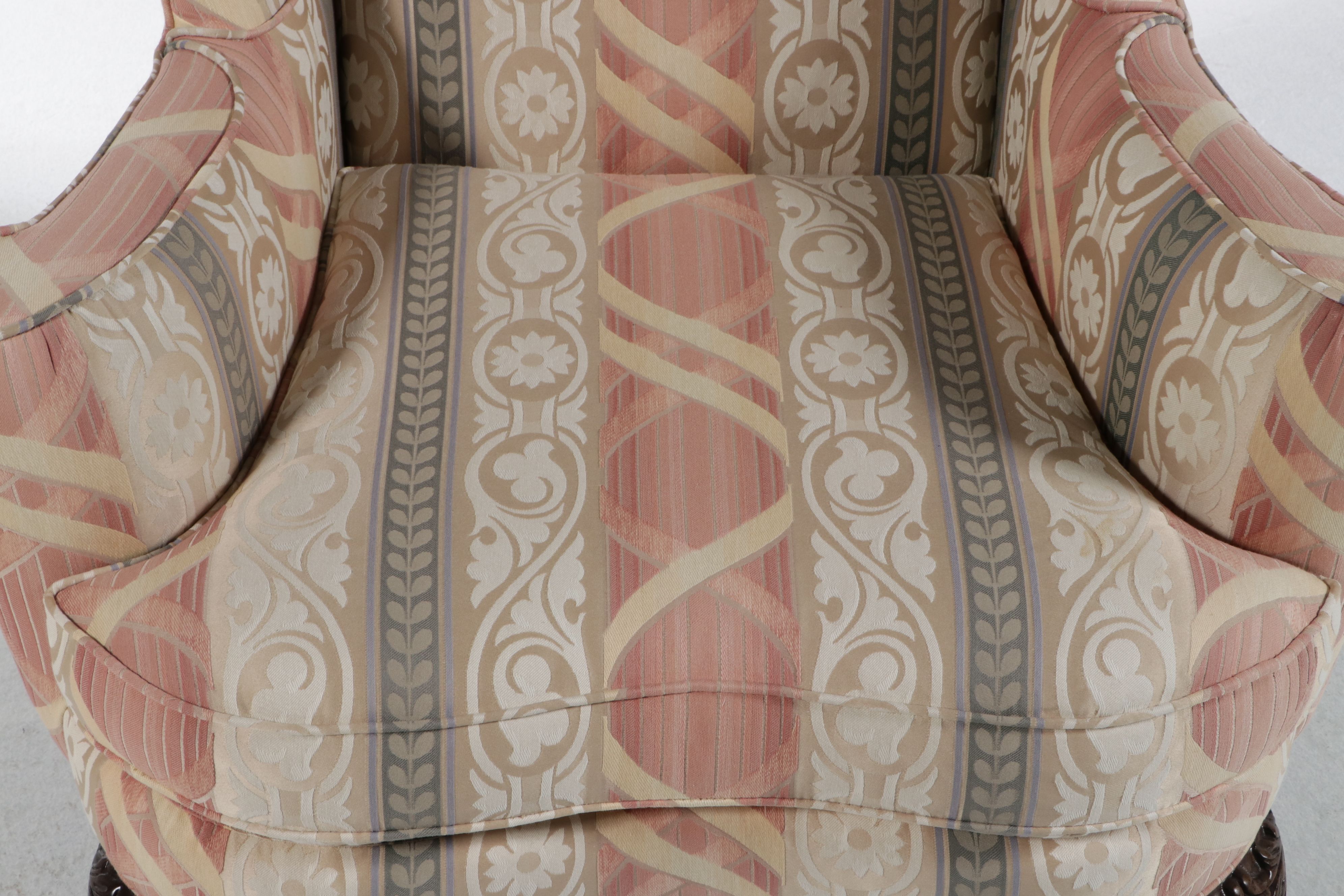 Pair of Sherrill Furniture Chippendale Style Wingback Chairs