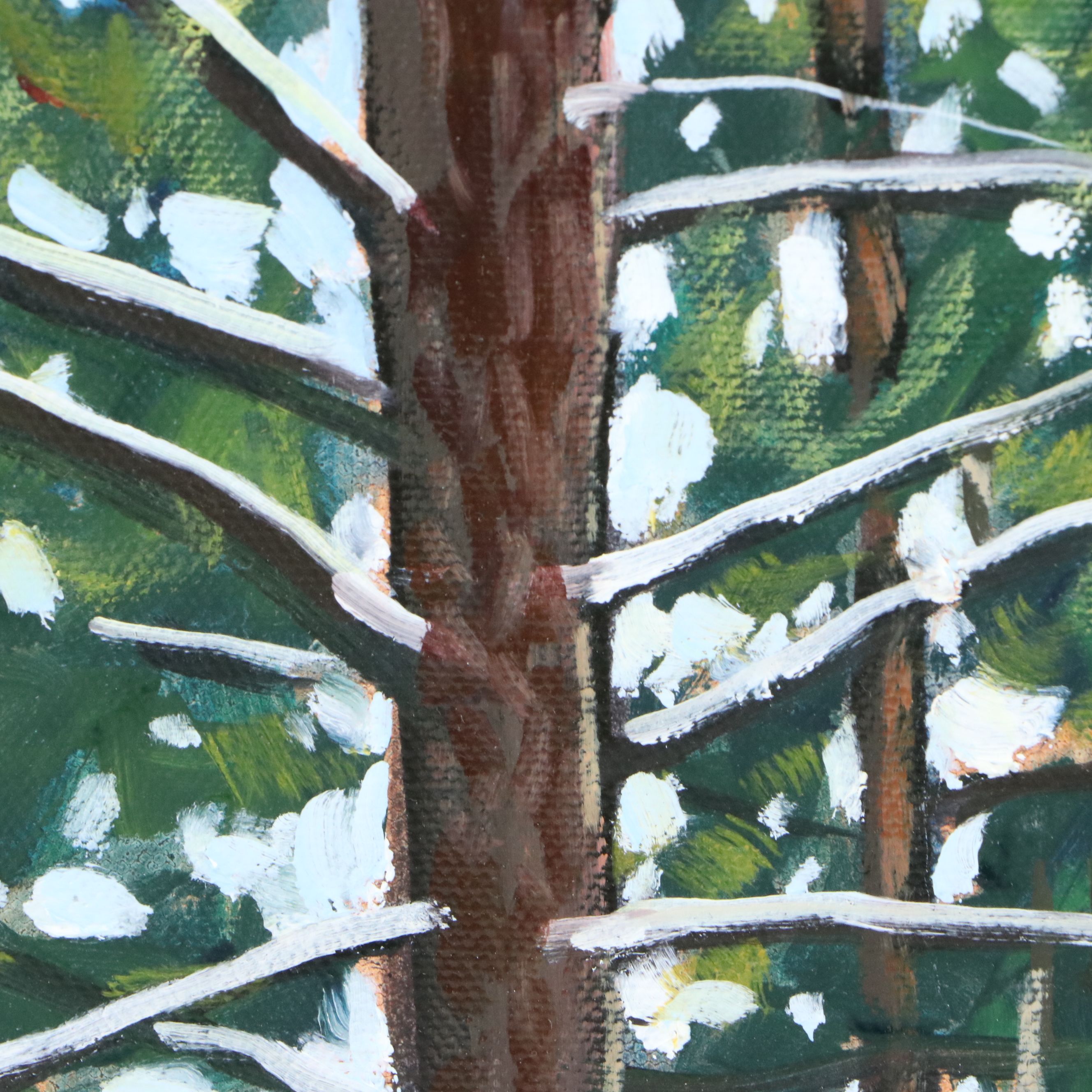 Jay Wilford Landscape Oil Painting "Winter Pines," 21st Century