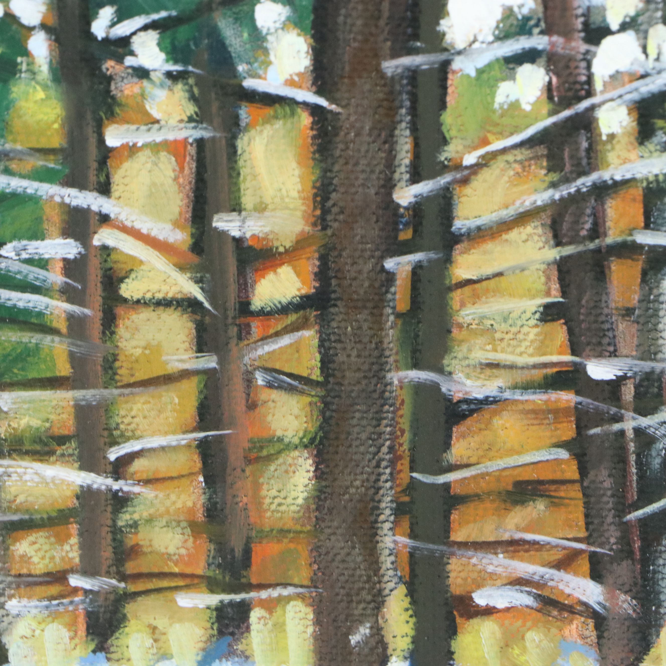 Jay Wilford Landscape Oil Painting "Winter Pines," 21st Century