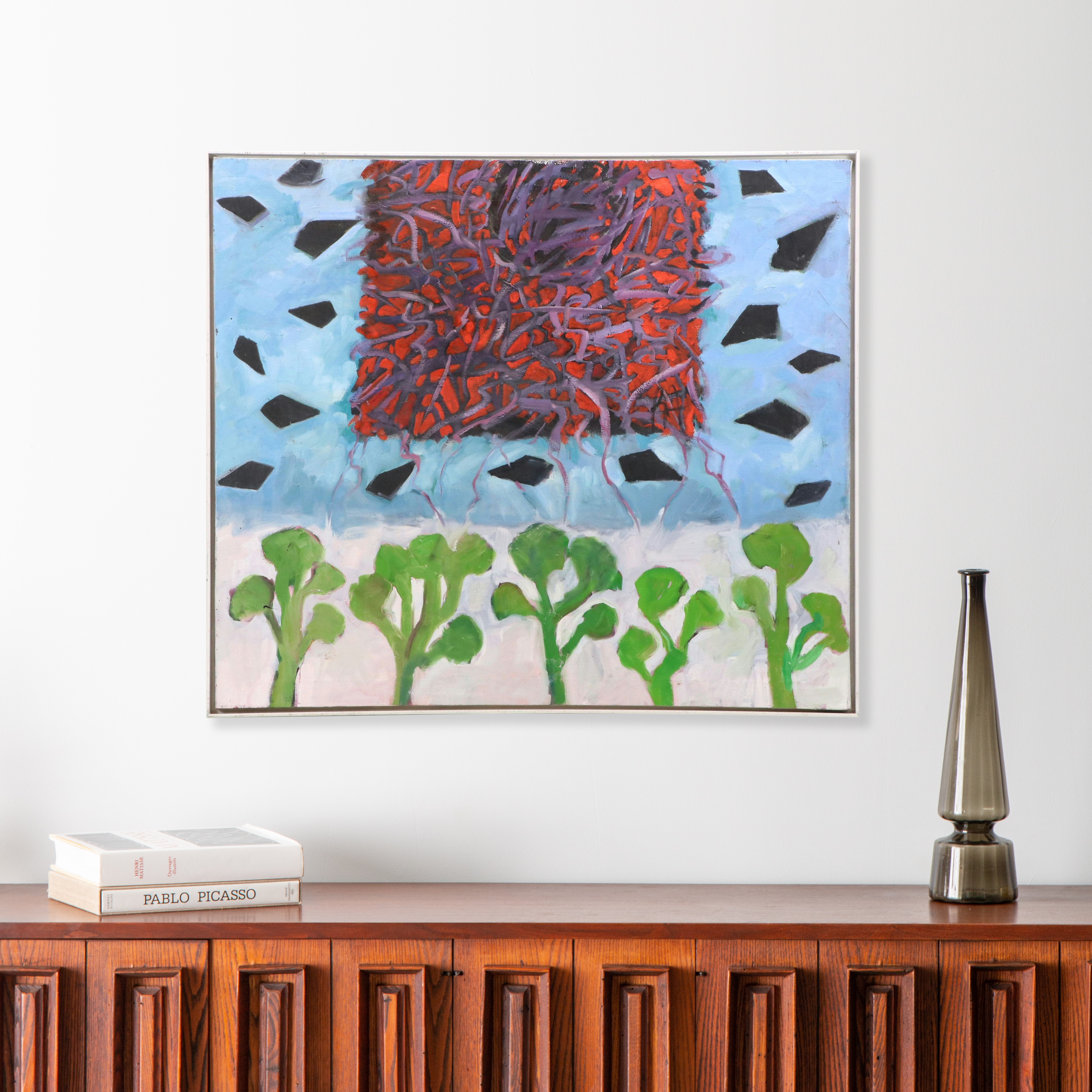 Barbara Ahlbrand Oil on Canvas "Searching for Escape Velocity," Late 20th C.