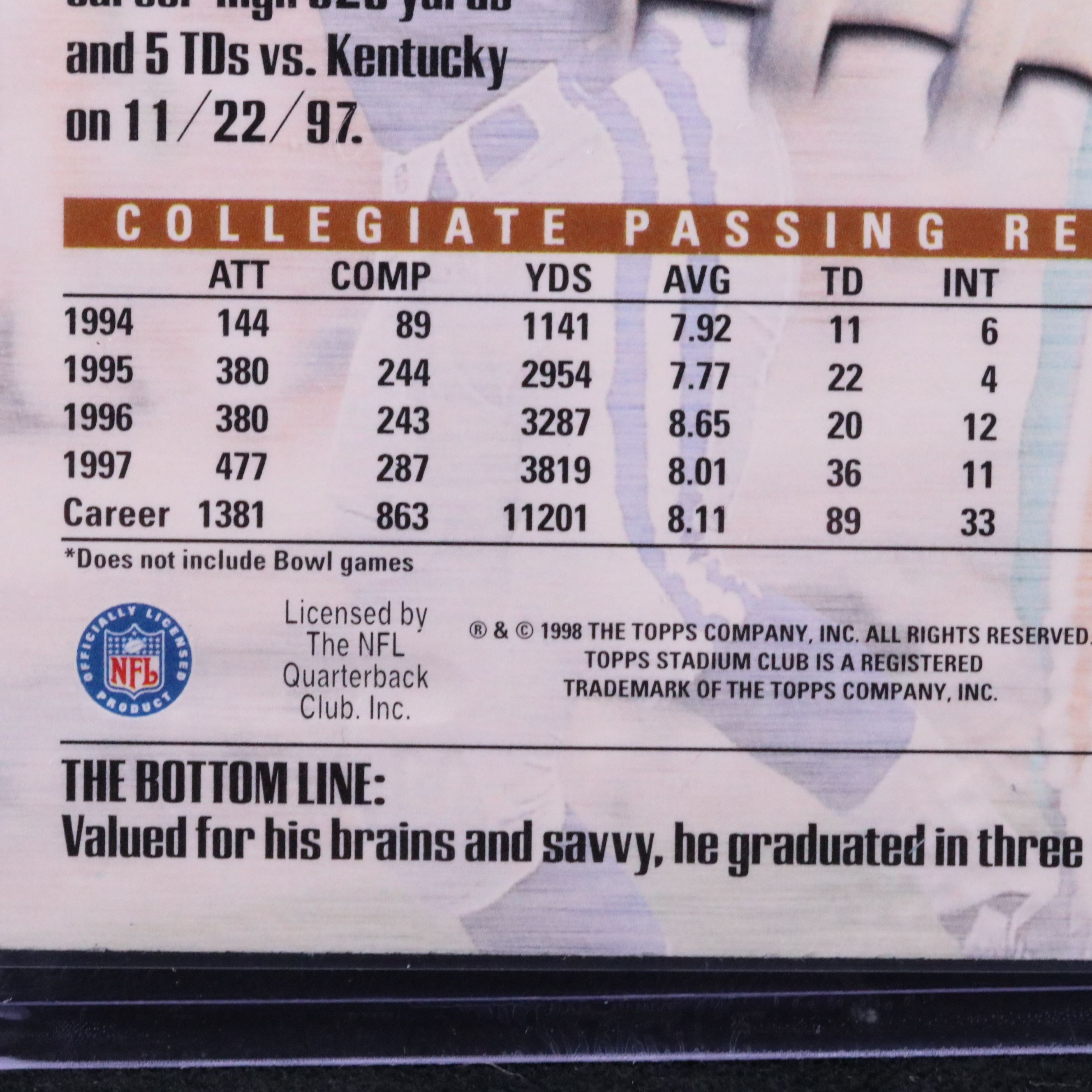 1998 Topps Stadium Club Peyton Manning Rookie Card