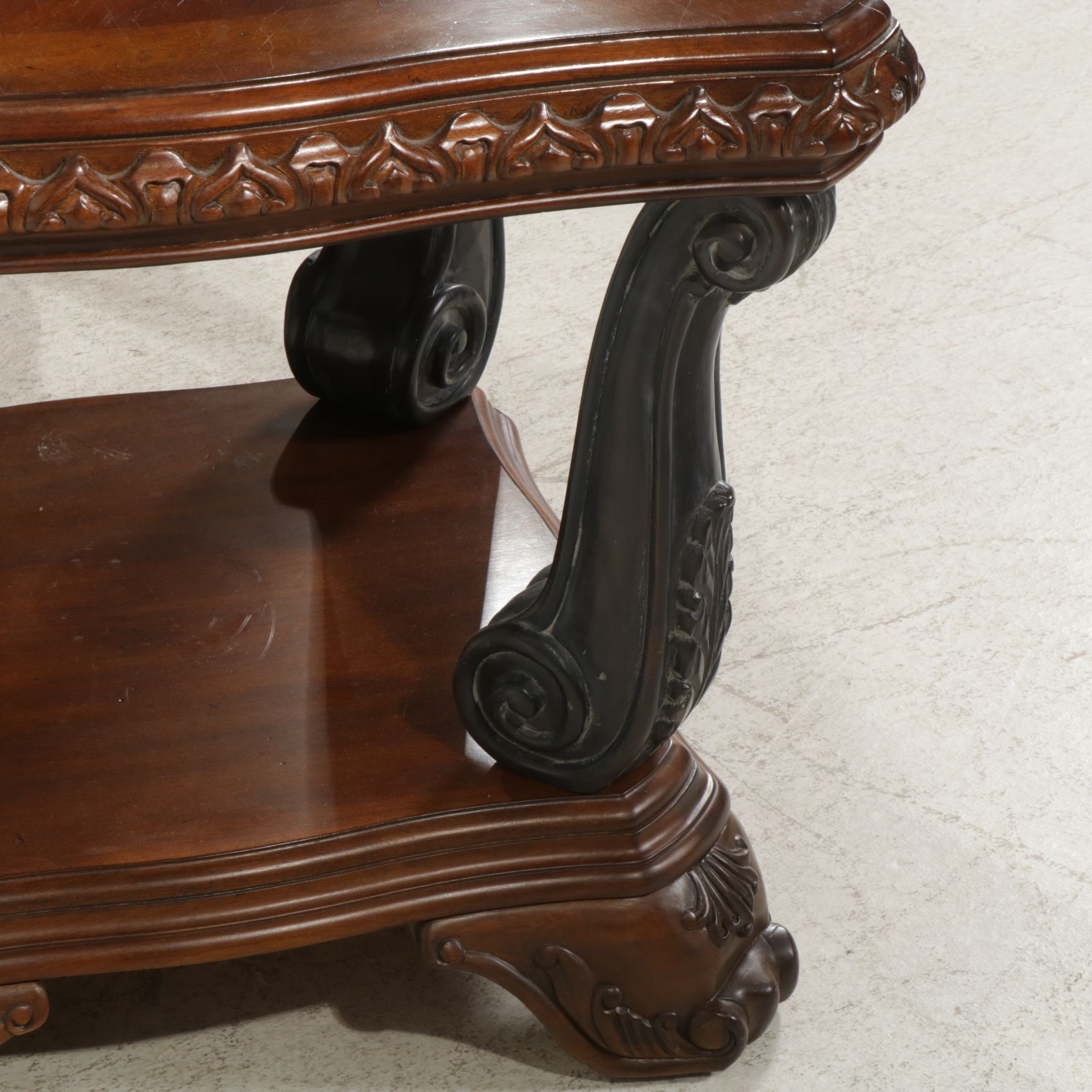 Pair of Neoclassical Style Open Shelf End Tables, 21st Century