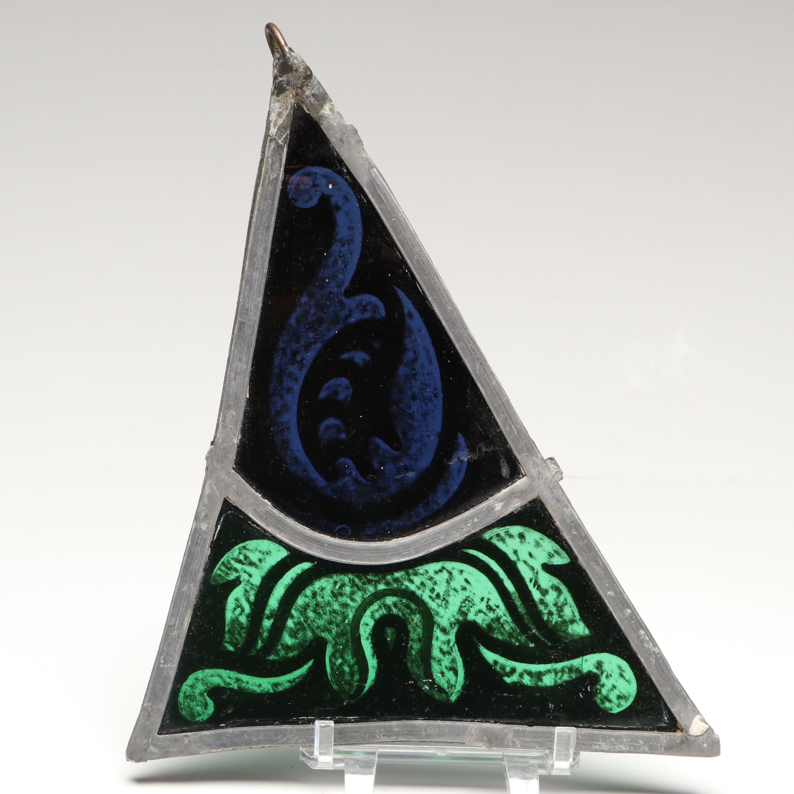 Reverse Painted Stained Glass Hanging with Hammered Utensils, More Décor