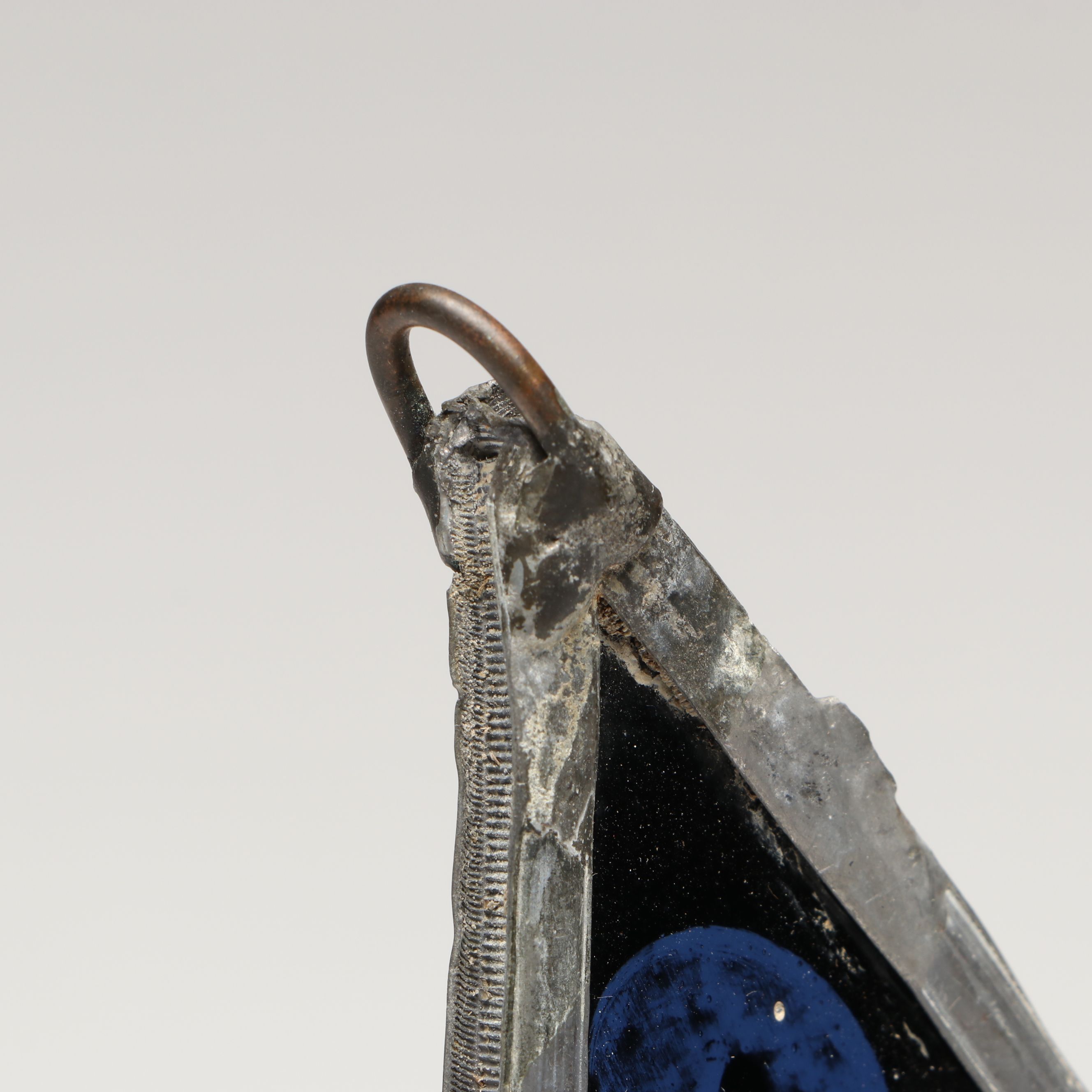 Reverse Painted Stained Glass Hanging with Hammered Utensils, More Décor