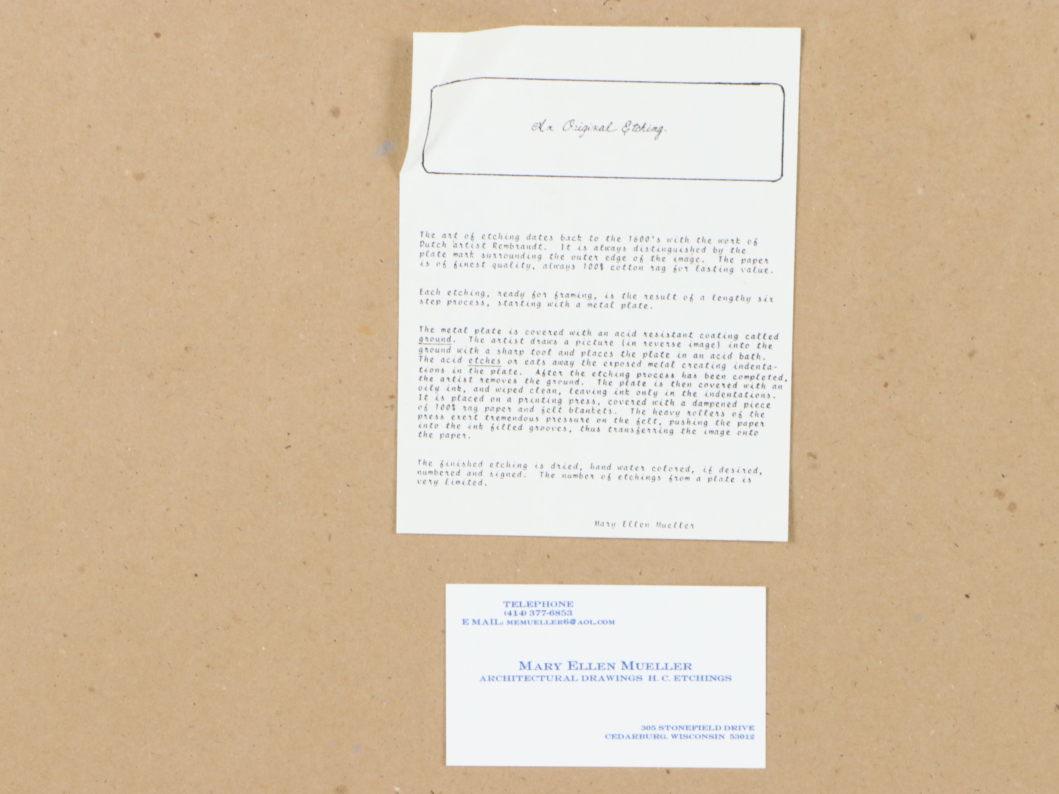 Mary Ellen Mueller Hand-Colored Etching "Largemouth Bass" and "Smallmouth Bass"