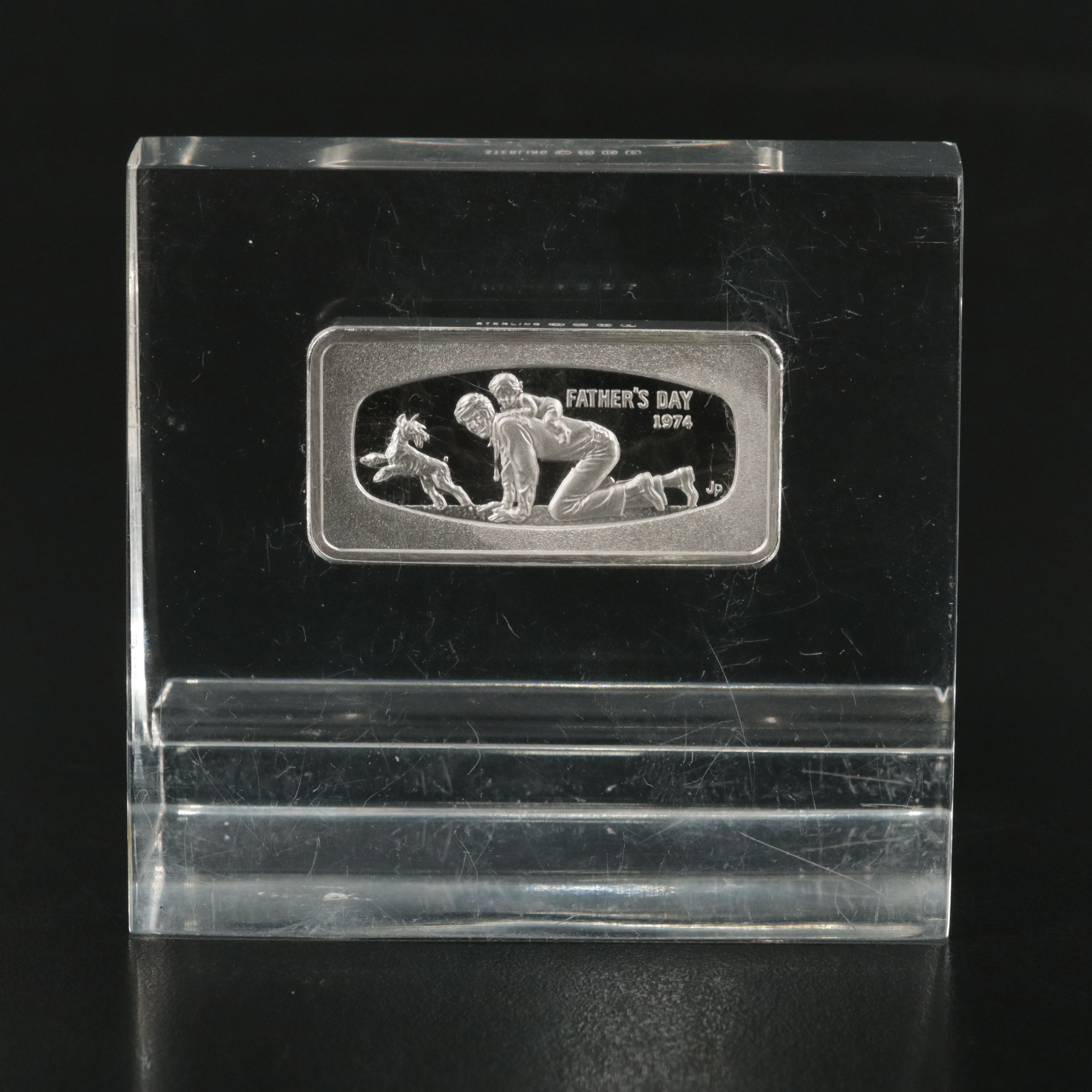1974 Father's Day Commemorative Sterling Silver Ingot Paperweight