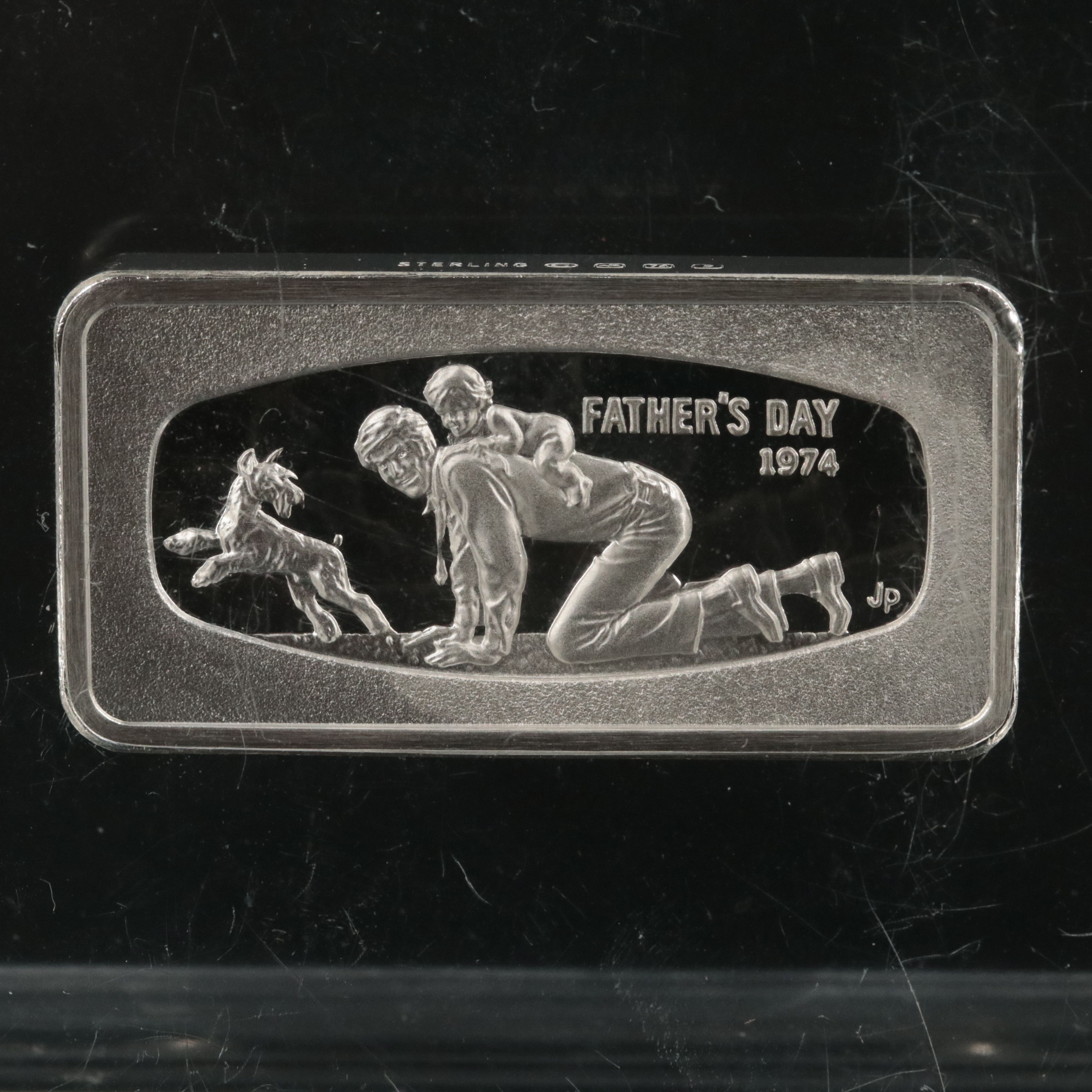 1974 Father's Day Commemorative Sterling Silver Ingot Paperweight