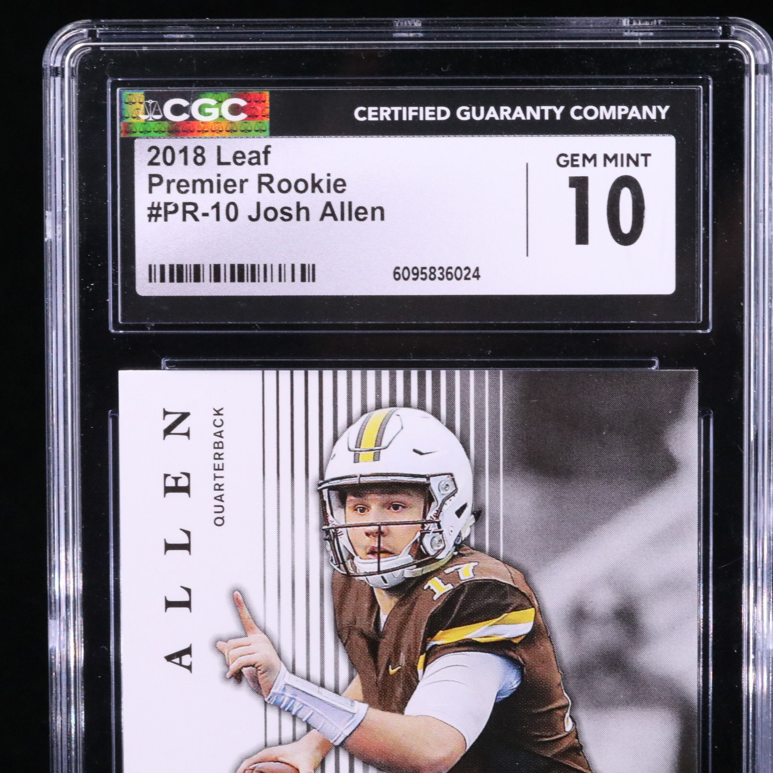 2018 Leaf Josh Allen Premier Rookie Football Card Graded CGC 10