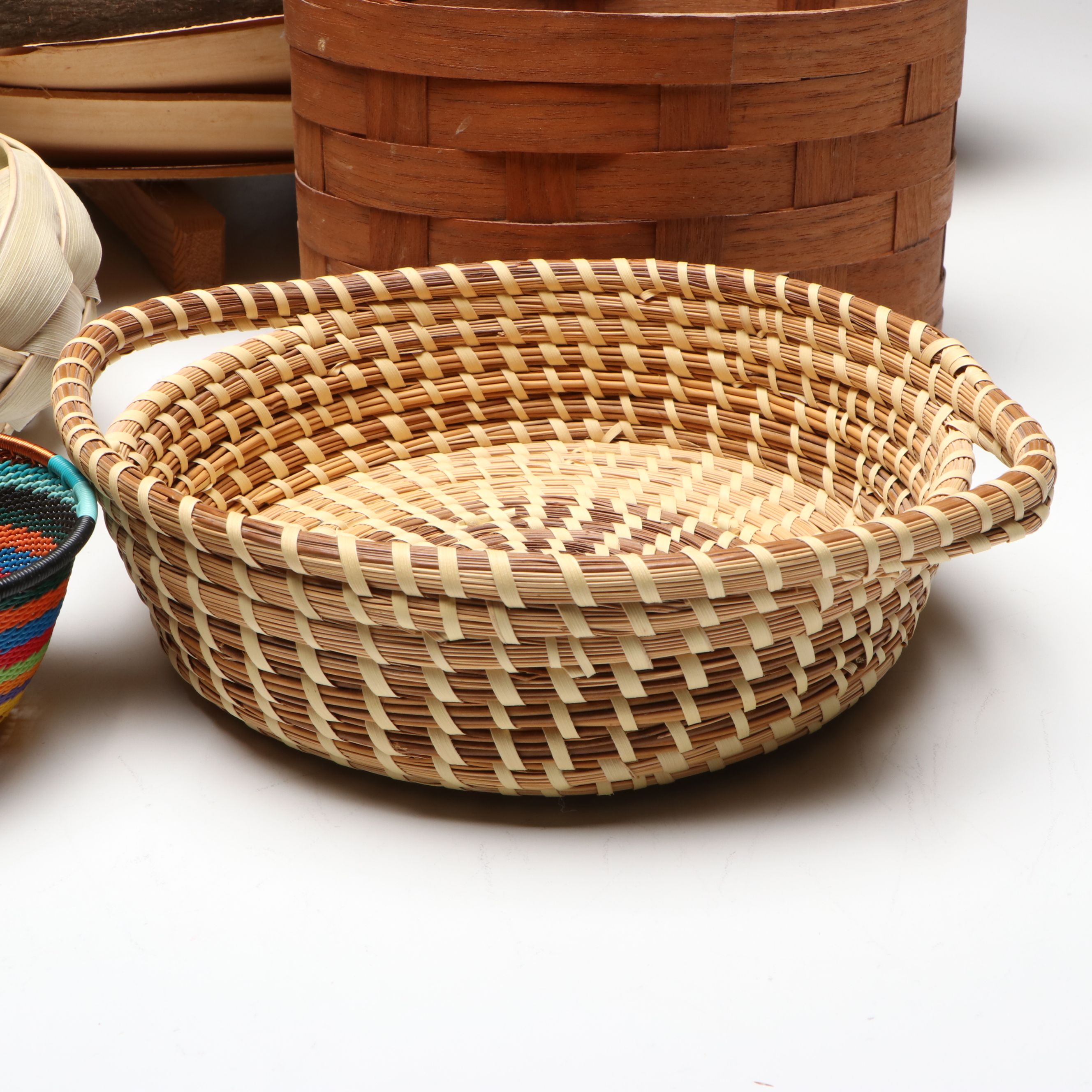 South African Telephone Wire Basket with Other North American Fiber Baskets