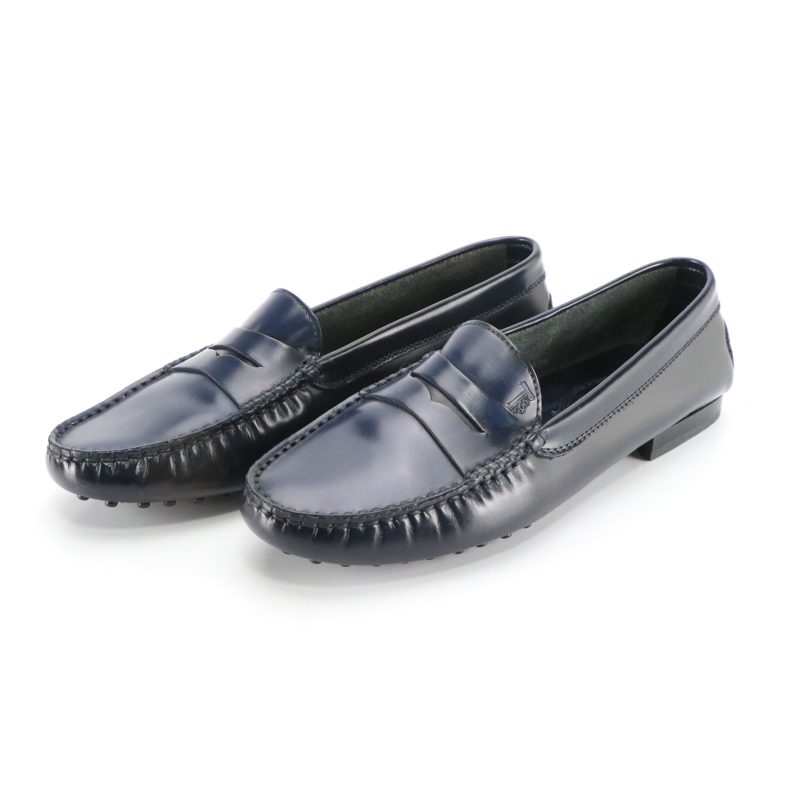 Tod's and Paul Green Navy Blue and Caramel Leather Penny Loafers, More
