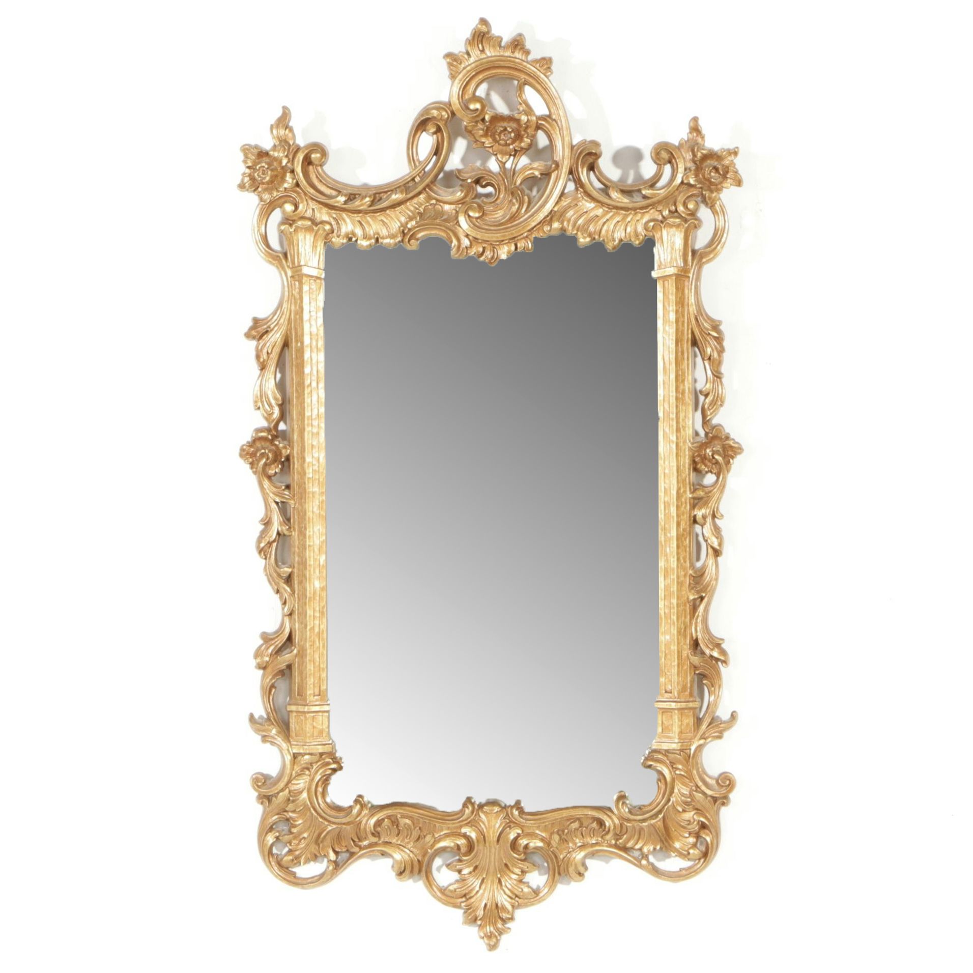 Syroco Rococo Style Giltwood Wall Mount Mirror, Early 21st Century