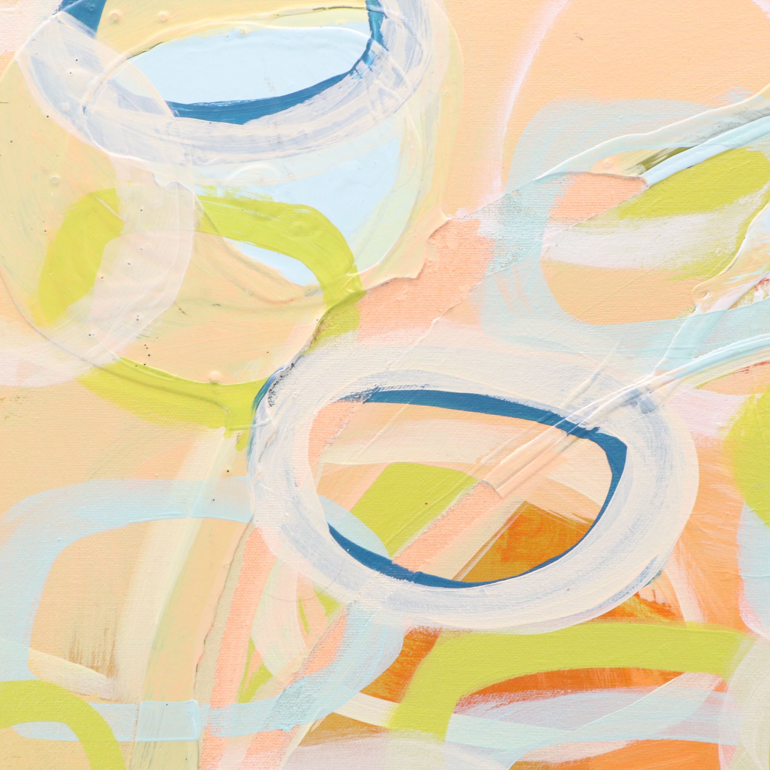 E. I. Baird Abstract Impasto Oil Painting of Circles, 21st Century