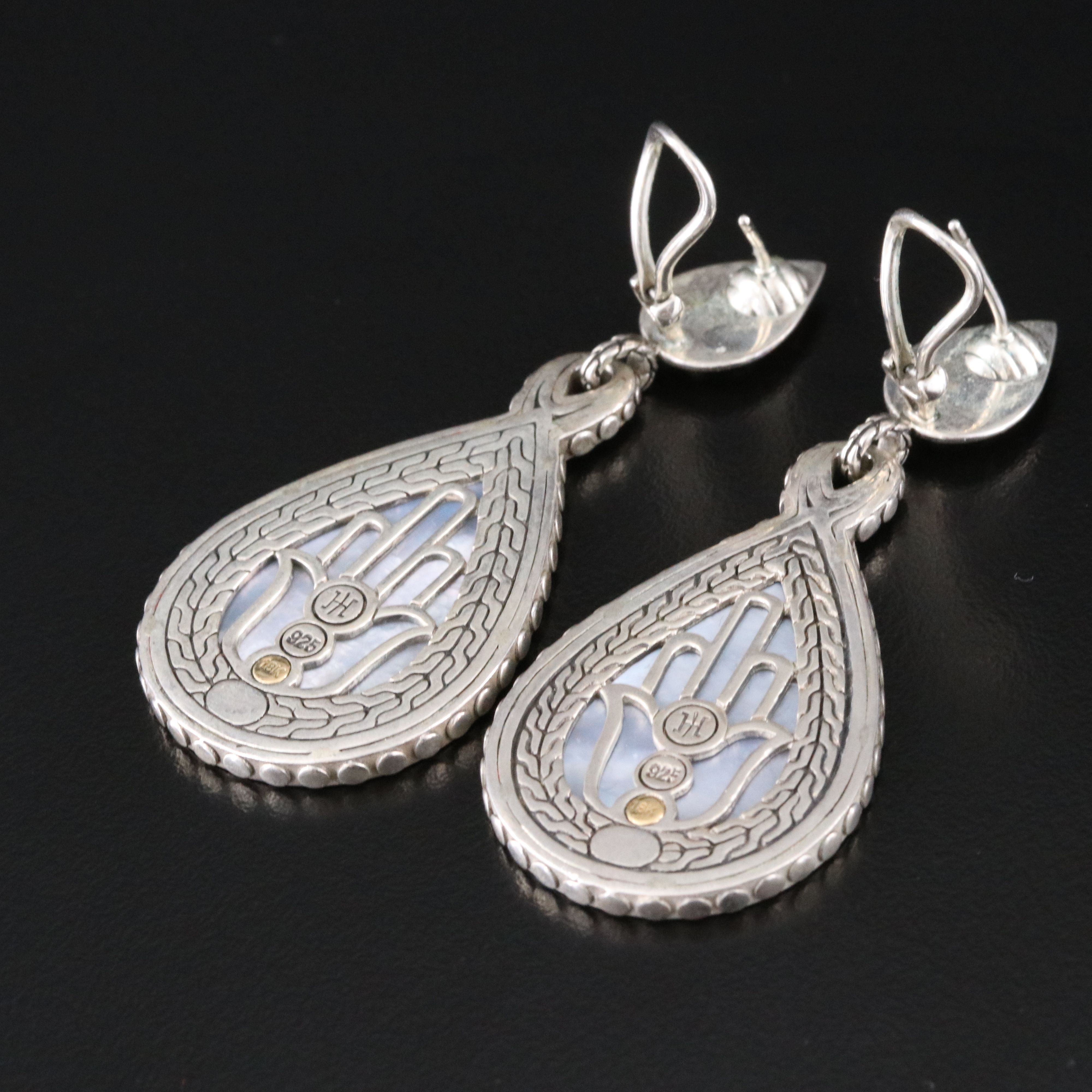 John Hardy Sterling and 18K Mother-of-Pearl Arabesque Earrings