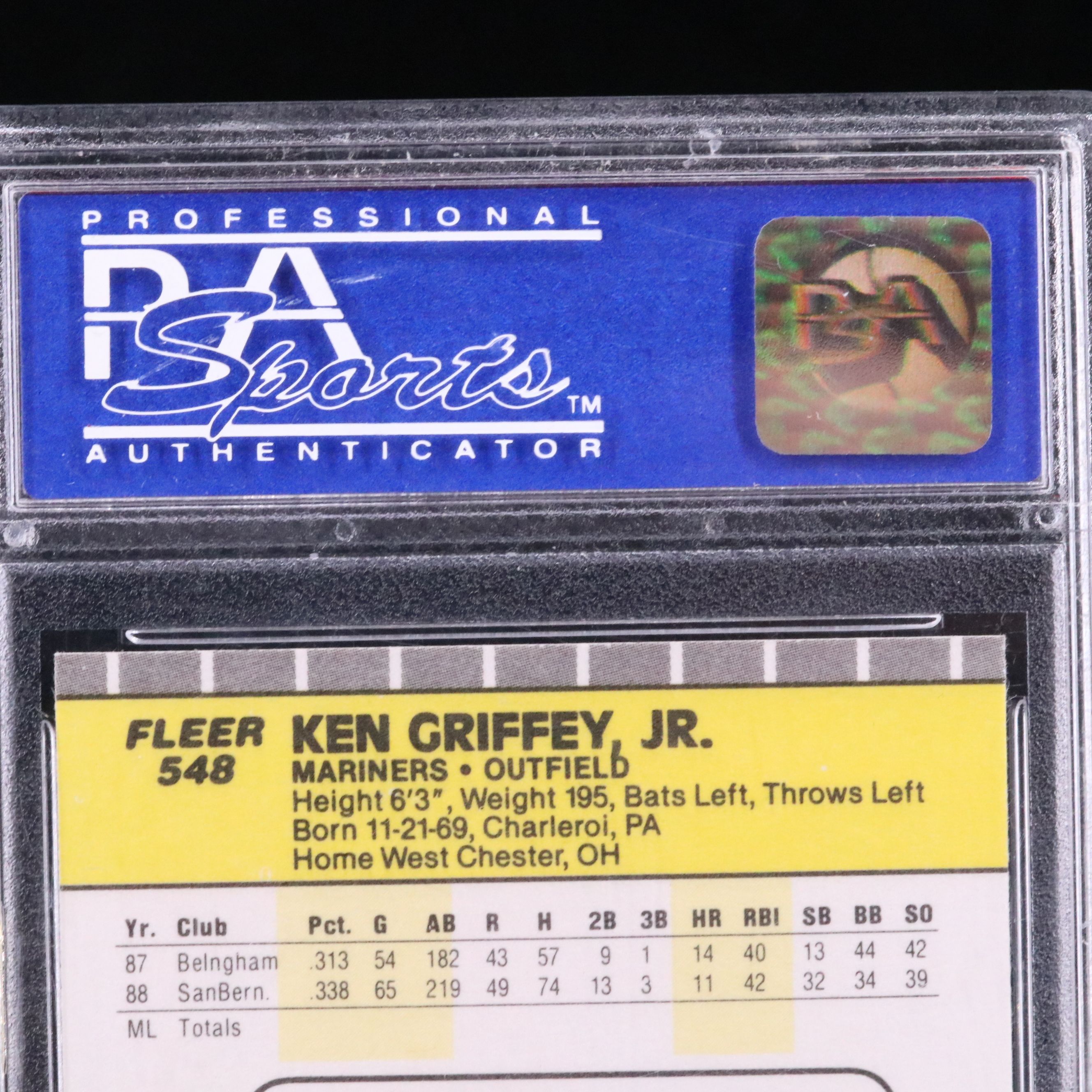 1989 Fleer Ken Griffey Jr. Rookie Baseball Card Graded PSA 9