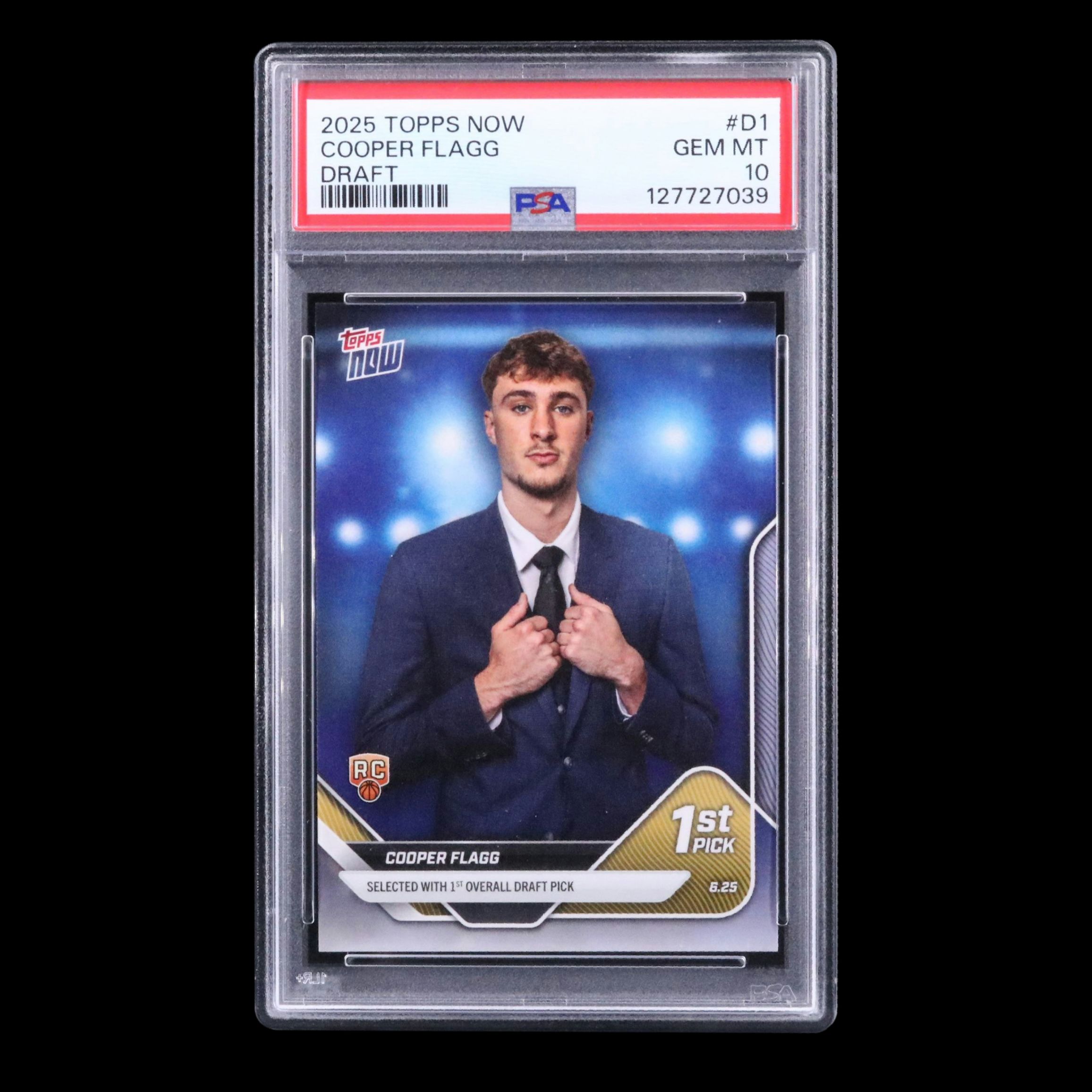 2025 Topps Now Cooper Flagg Draft Rookie Card Graded PSA 10