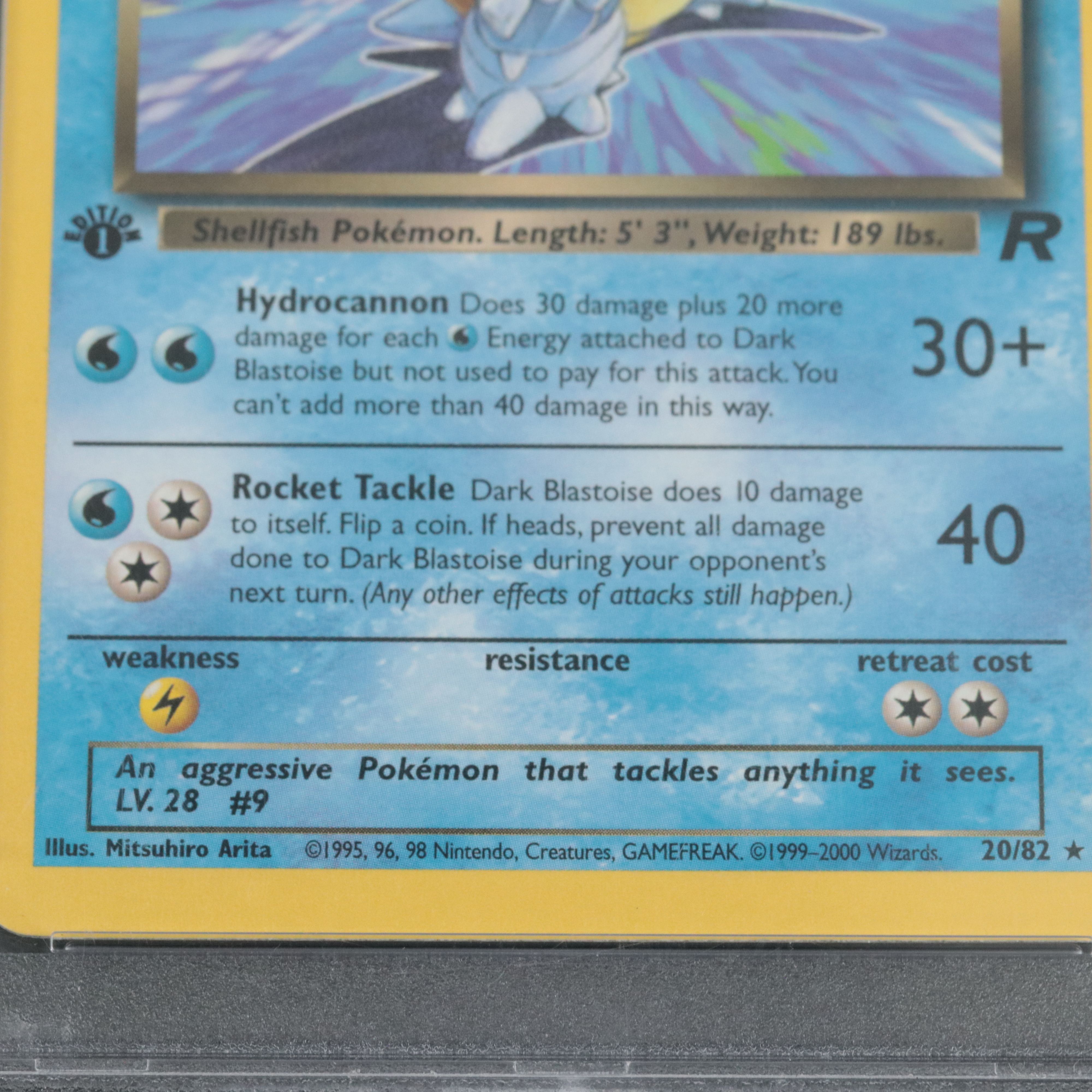 Team Rocket Dark Blastoise 1st Edition Pokémon Card Graded PSA 8