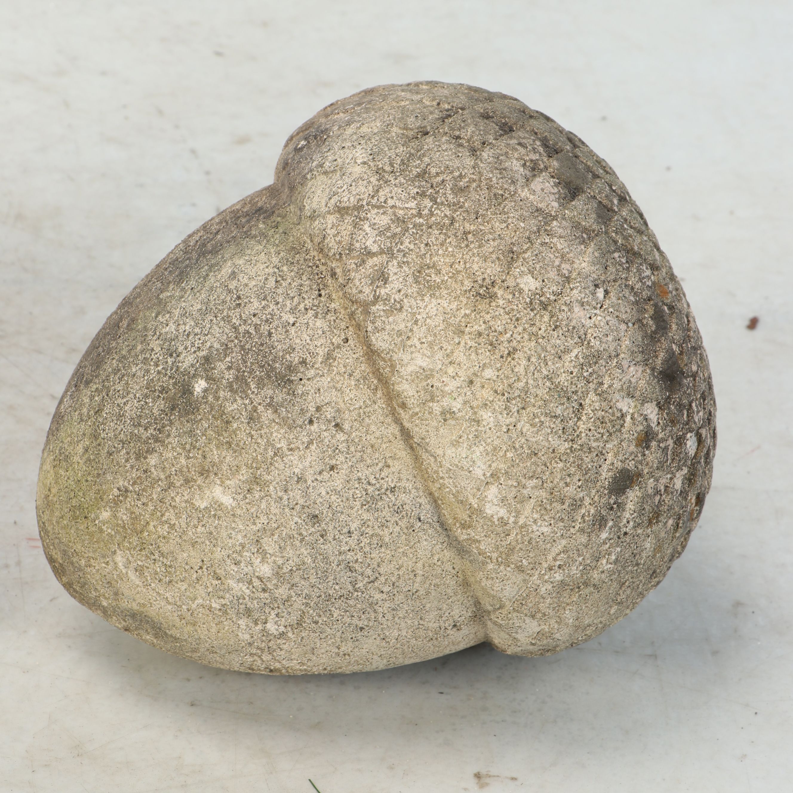 Concrete Lion and Acorn Garden Sculptures