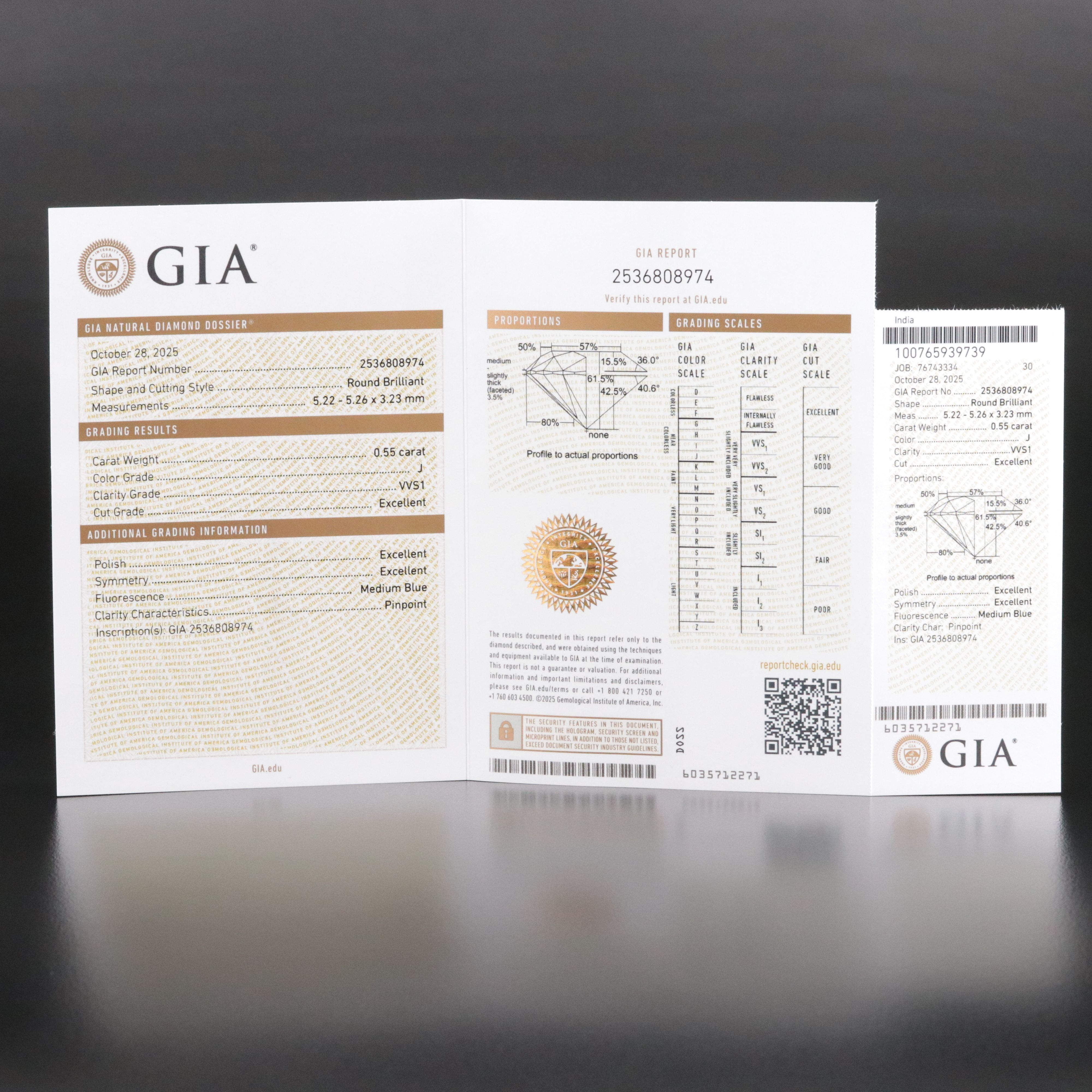 18K 1.11 CTW Diamond Stud Earrings with GIA Reports