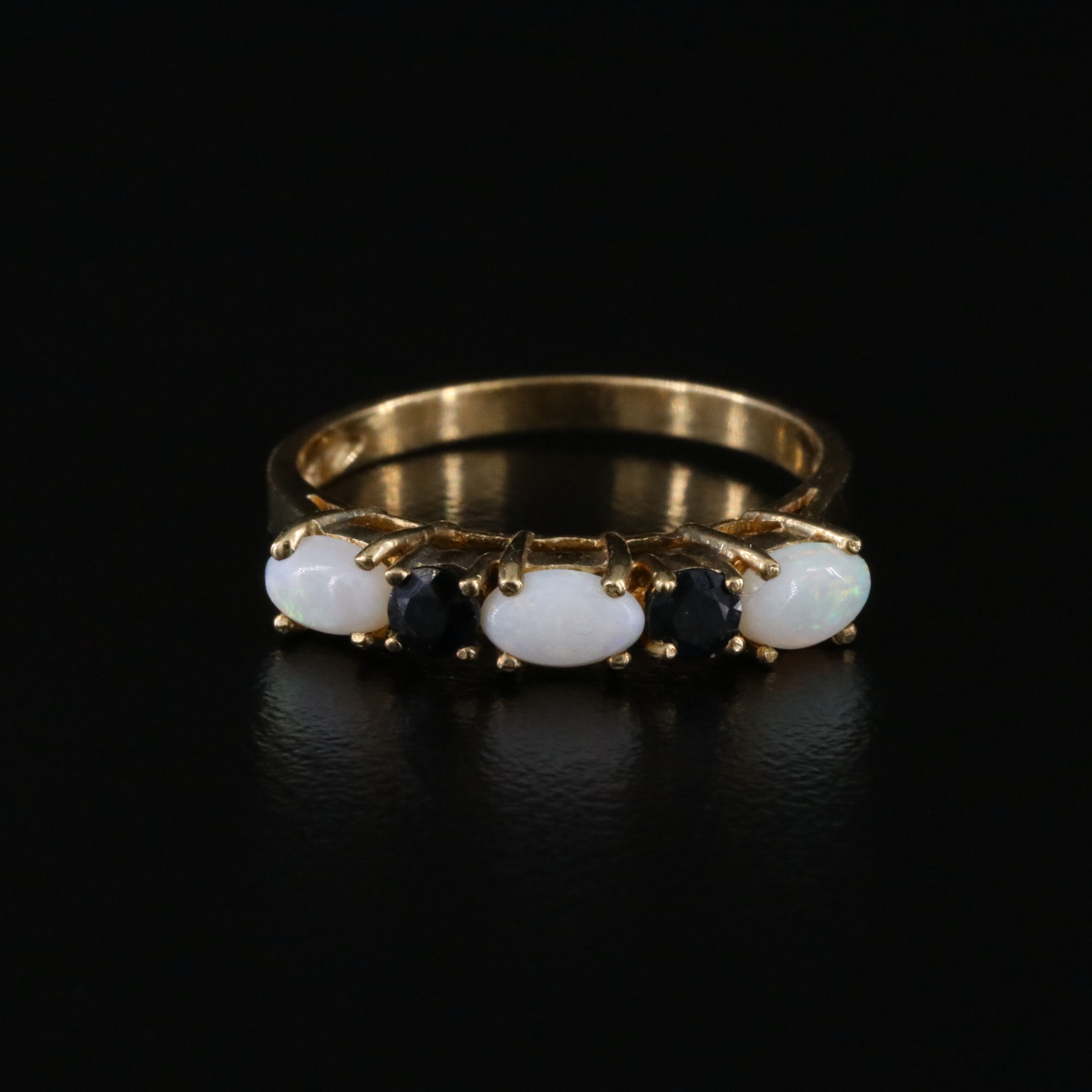 10K Opal and Sapphire Ring