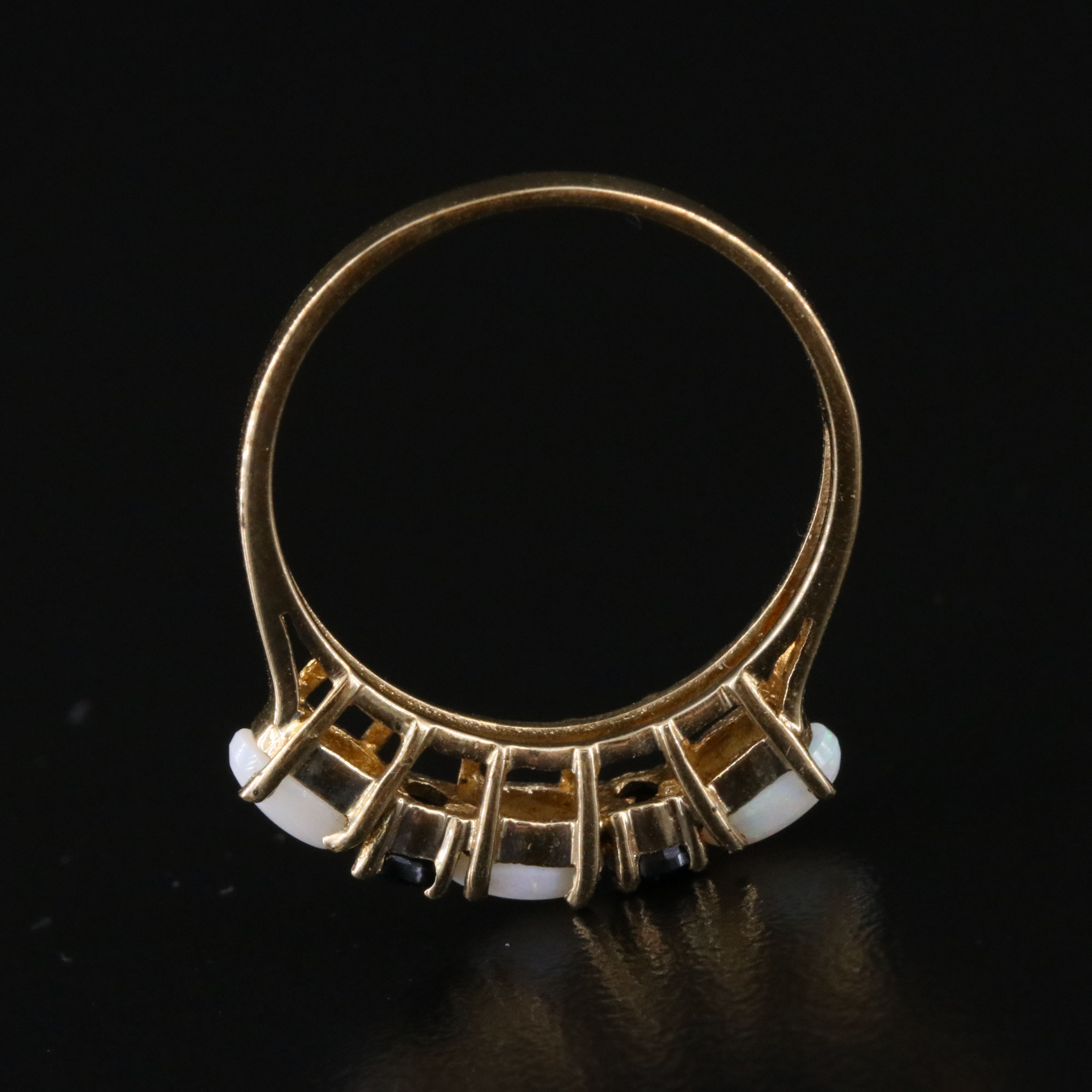 10K Opal and Sapphire Ring