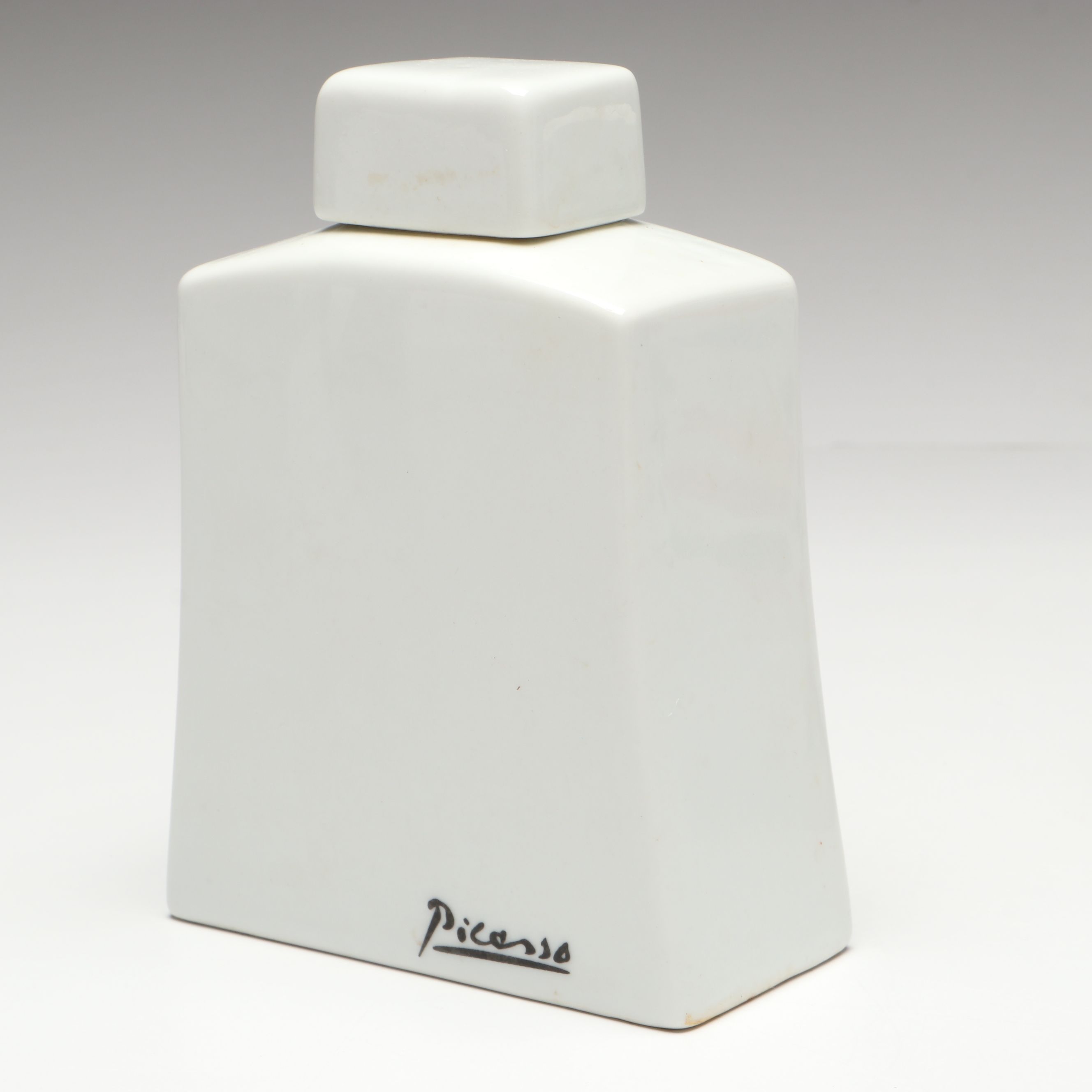 Tognana Picasso Porcelain Bottle with Greek Utensil Holder and Acorn Pom-Poms