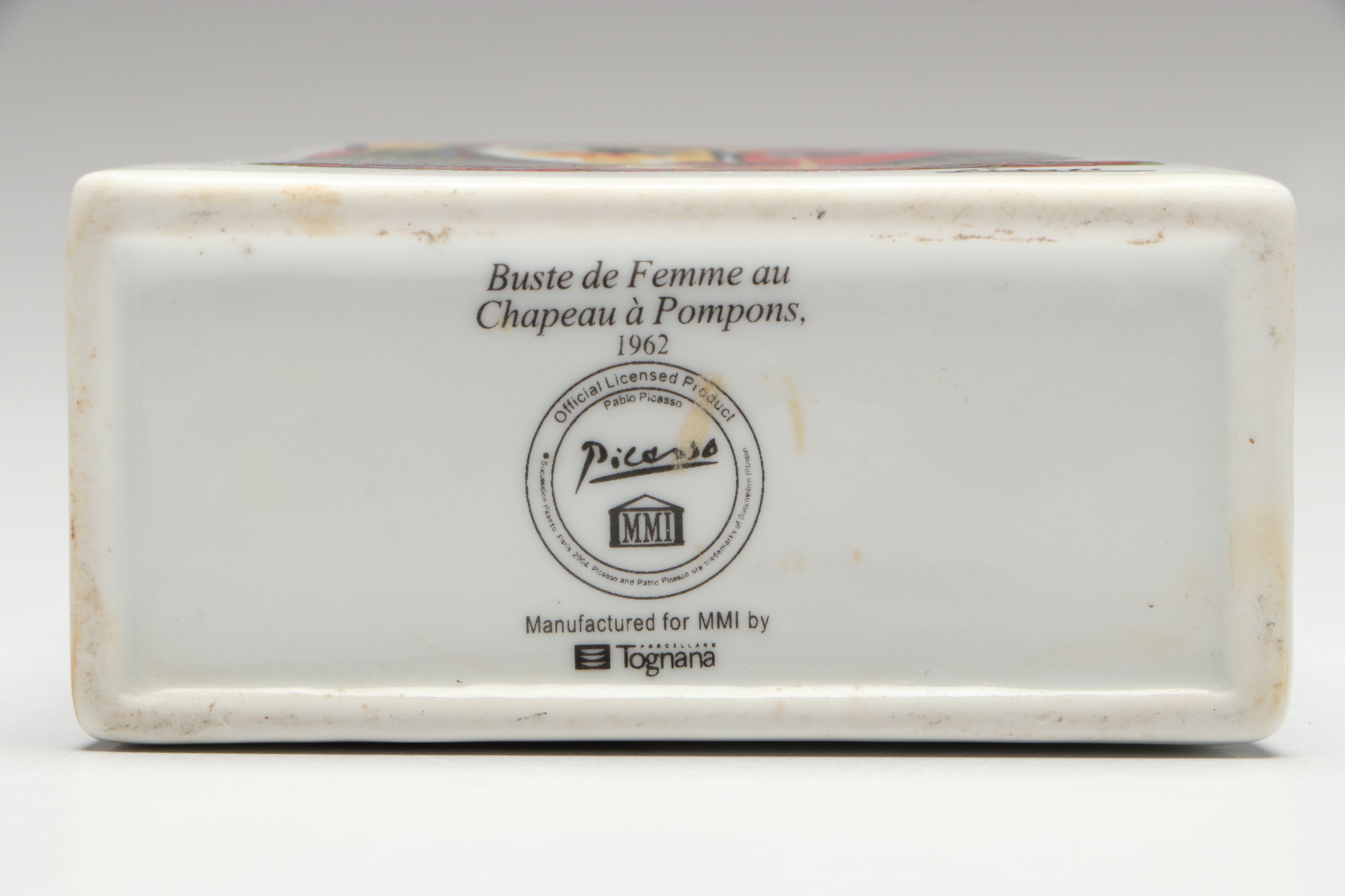 Tognana Picasso Porcelain Bottle with Greek Utensil Holder and Acorn Pom-Poms