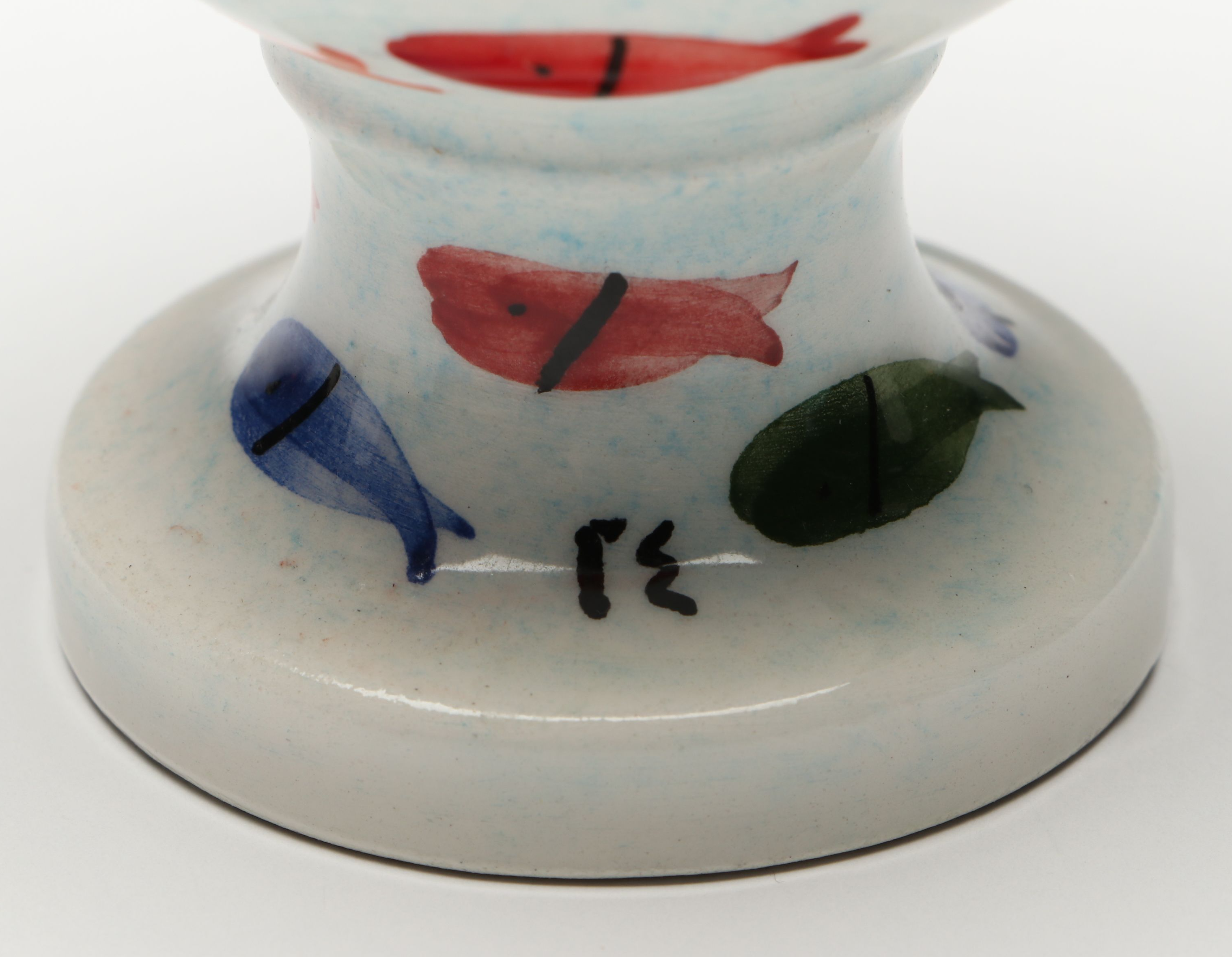 Tognana Picasso Porcelain Bottle with Greek Utensil Holder and Acorn Pom-Poms