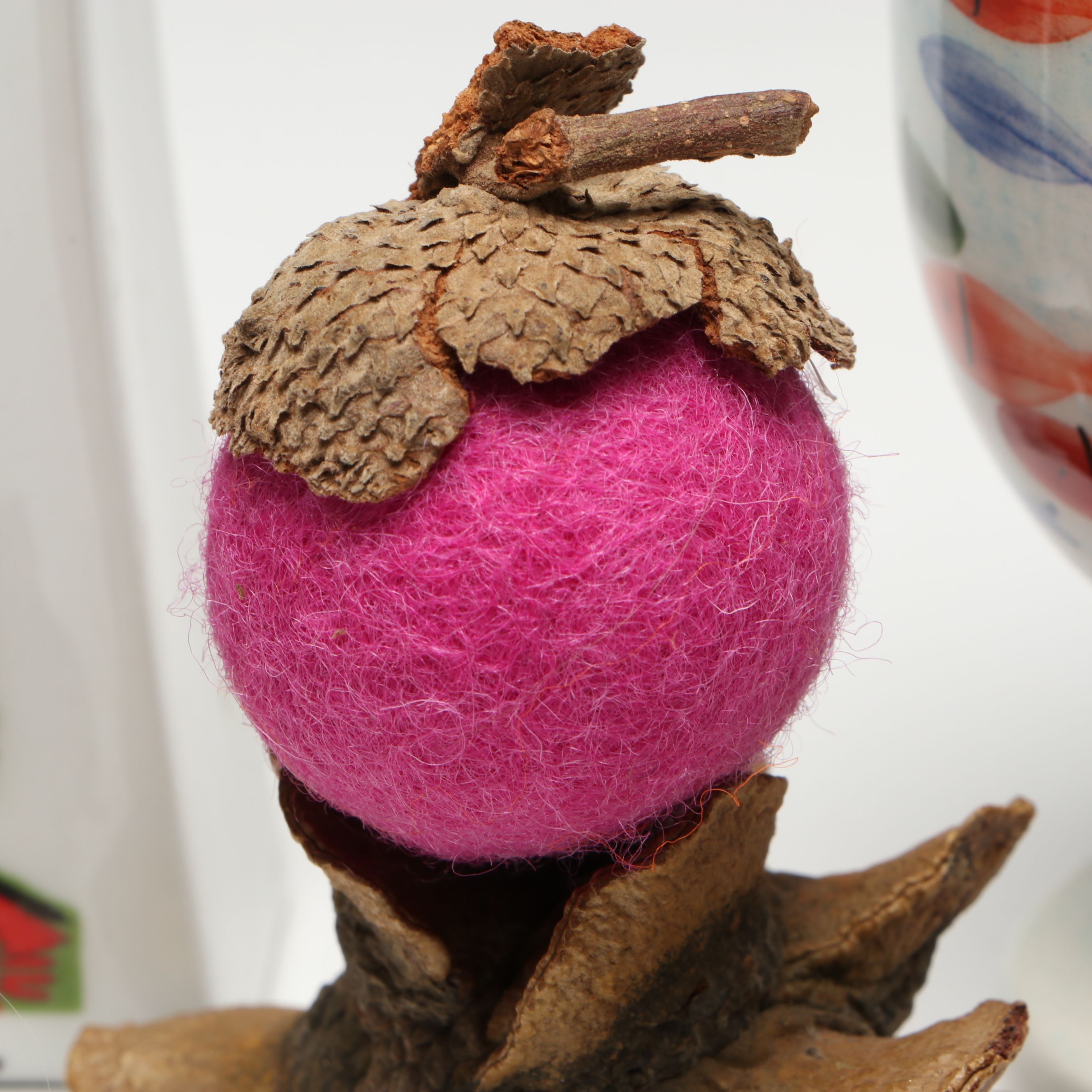 Tognana Picasso Porcelain Bottle with Greek Utensil Holder and Acorn Pom-Poms