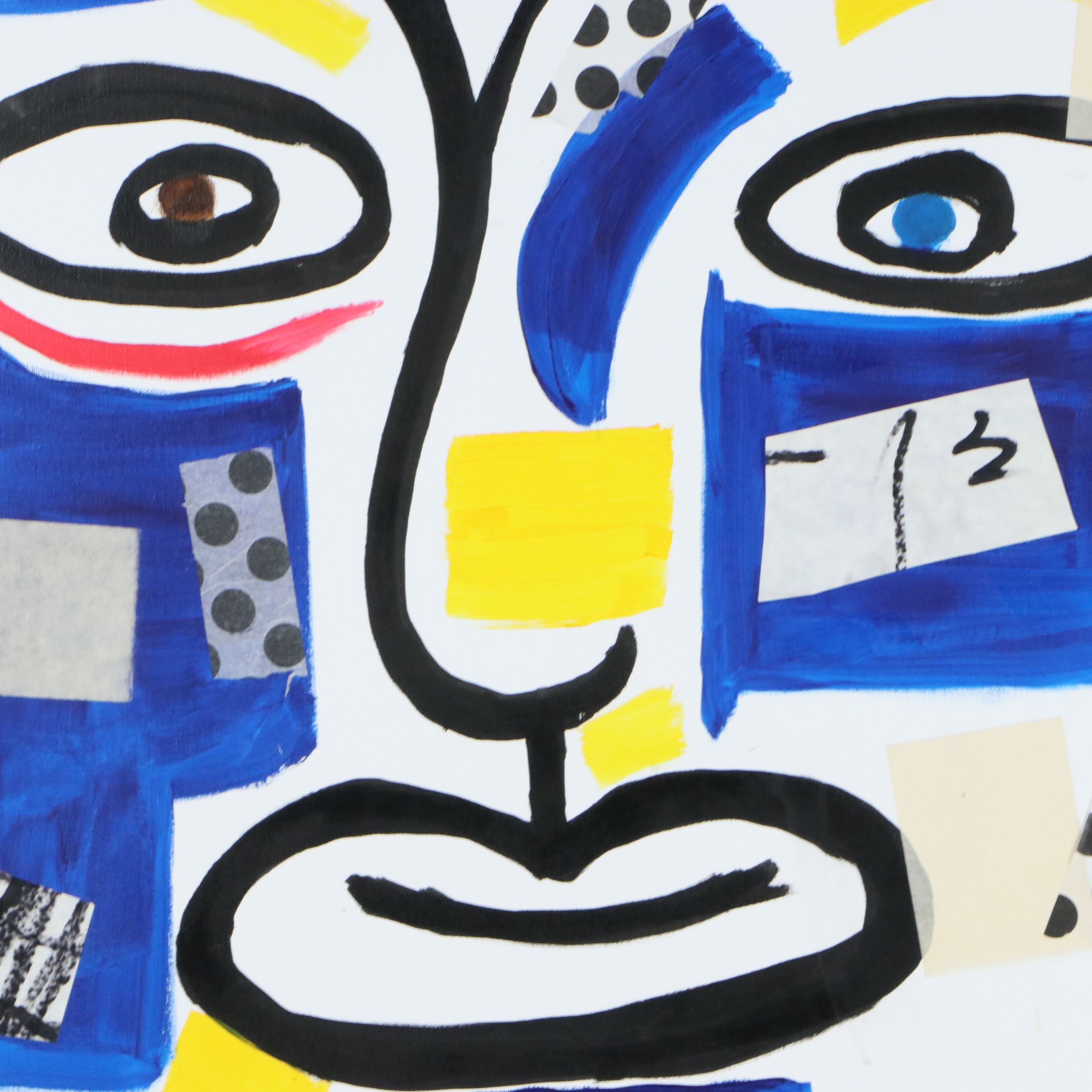 Phyllis Ronaldo Stylized Mixed Media Portrait, 21st Century