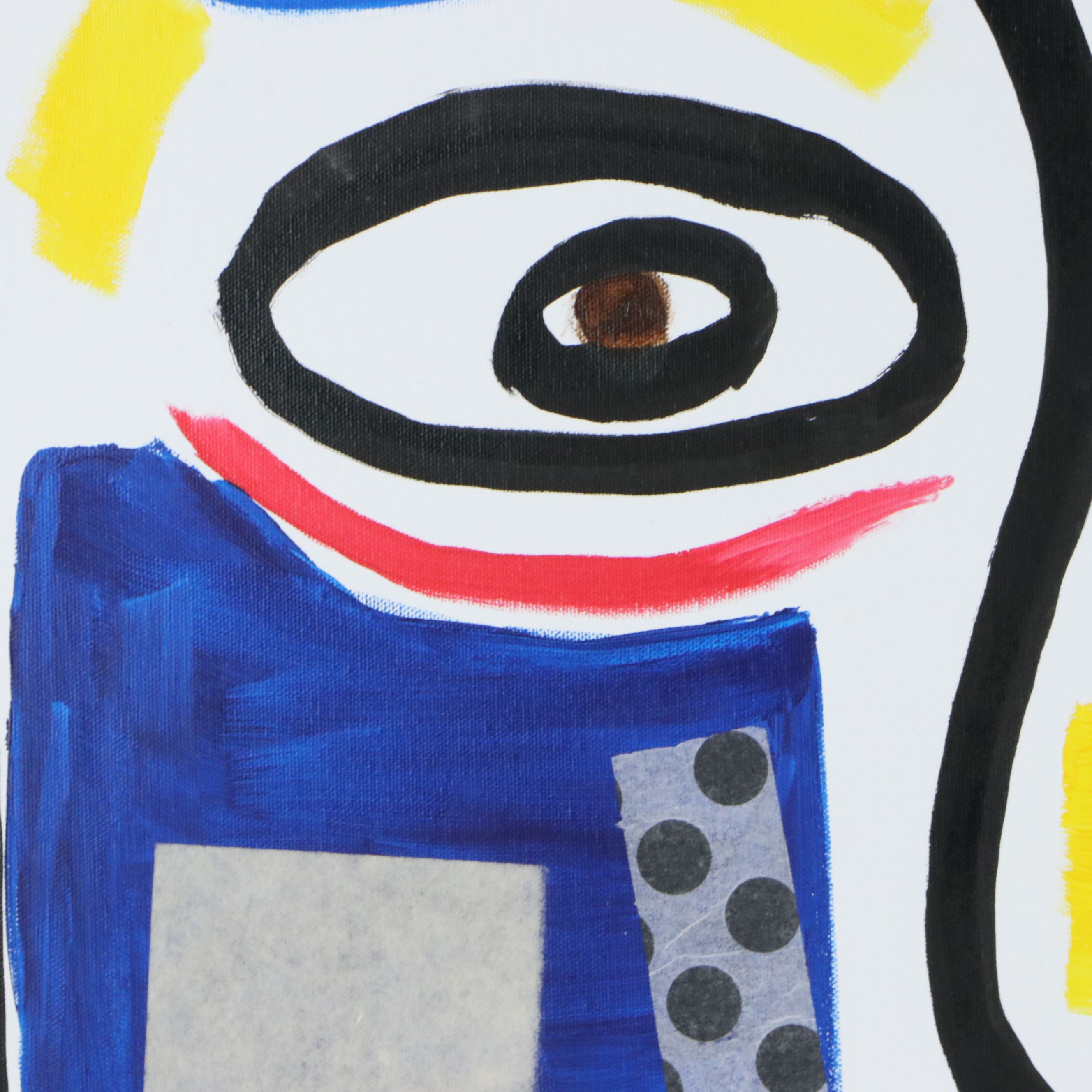 Phyllis Ronaldo Stylized Mixed Media Portrait, 21st Century