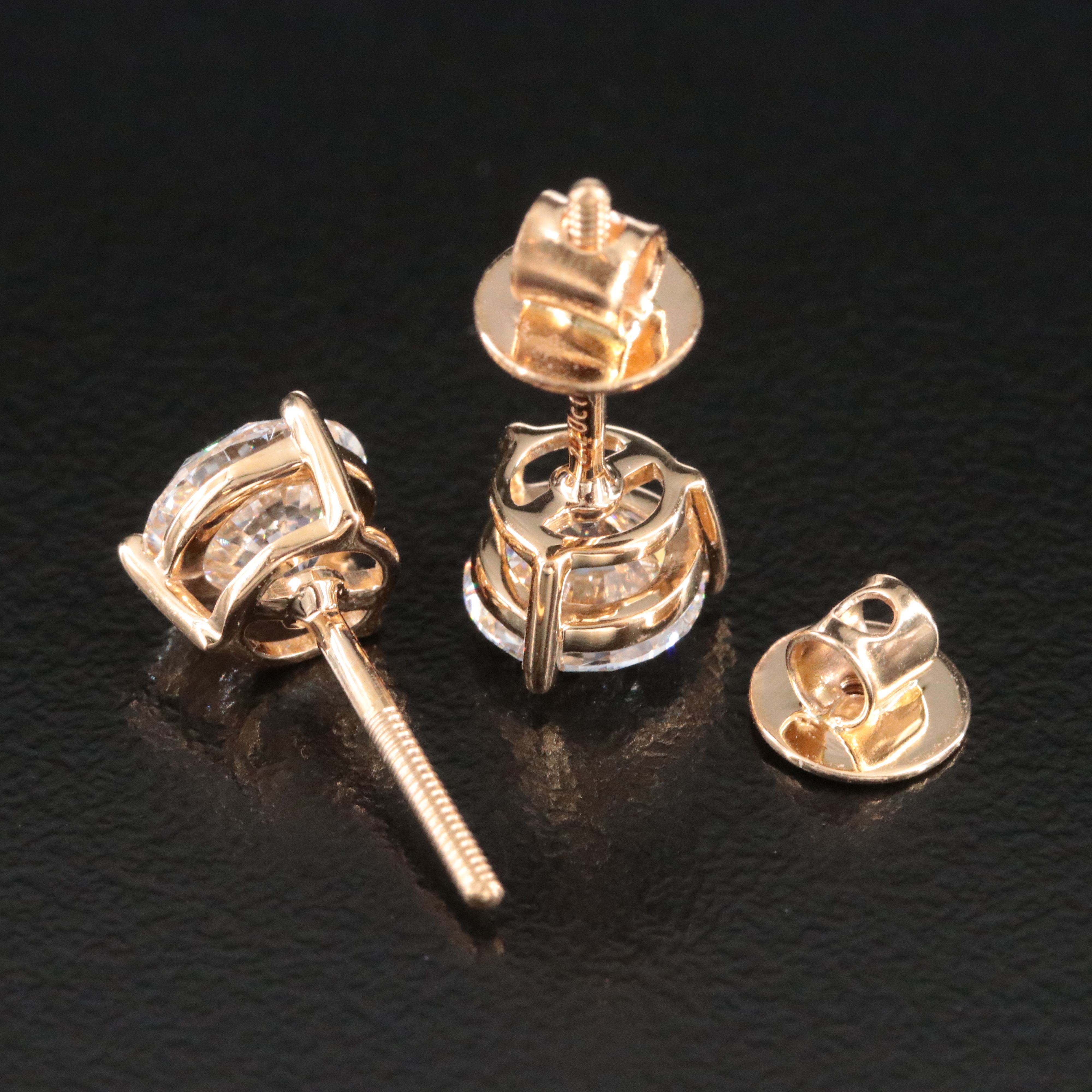 18K 2.20 CTW Lab Grown Diamond Stud Earrings with IGI Reports