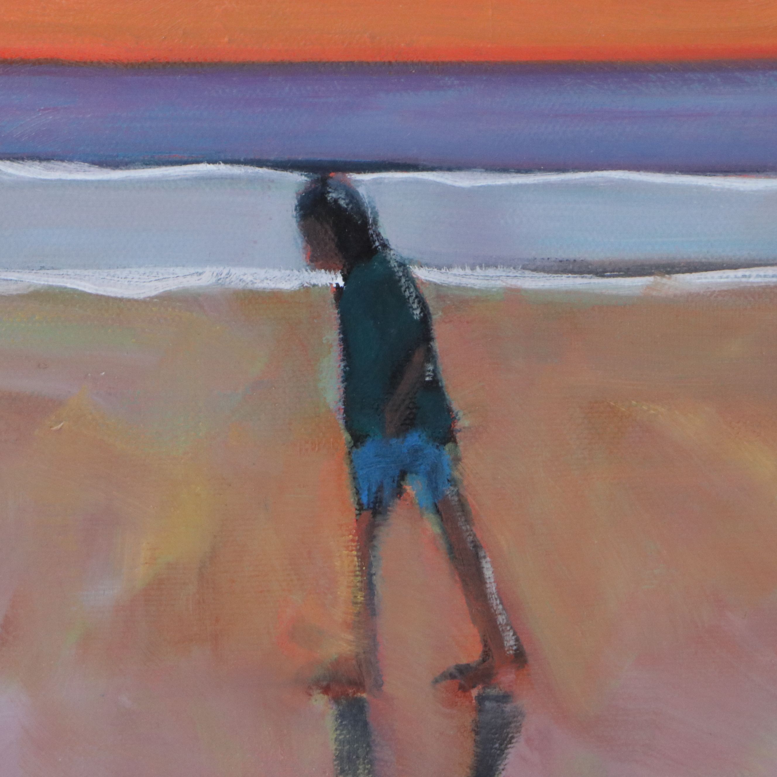 Jay Wilford Coastal Oil Painting "Beach Time," 21st Century