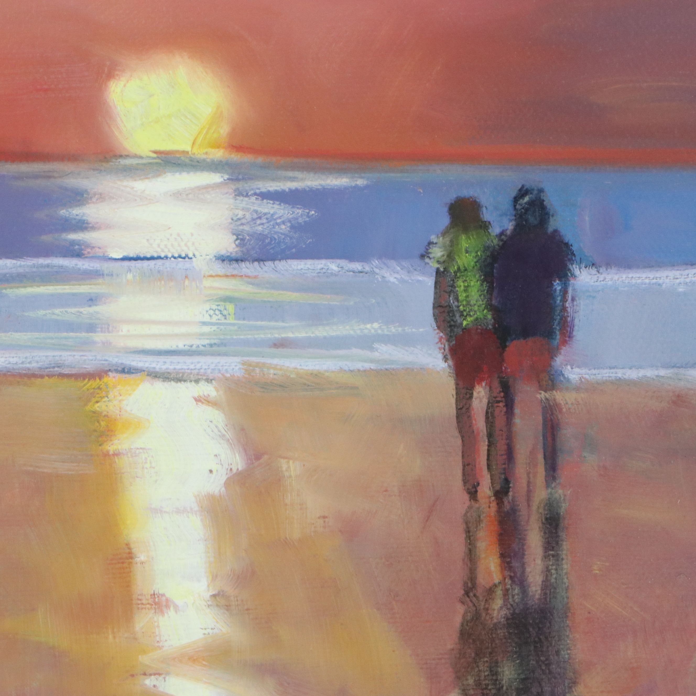 Jay Wilford Coastal Oil Painting "Beach Time," 21st Century