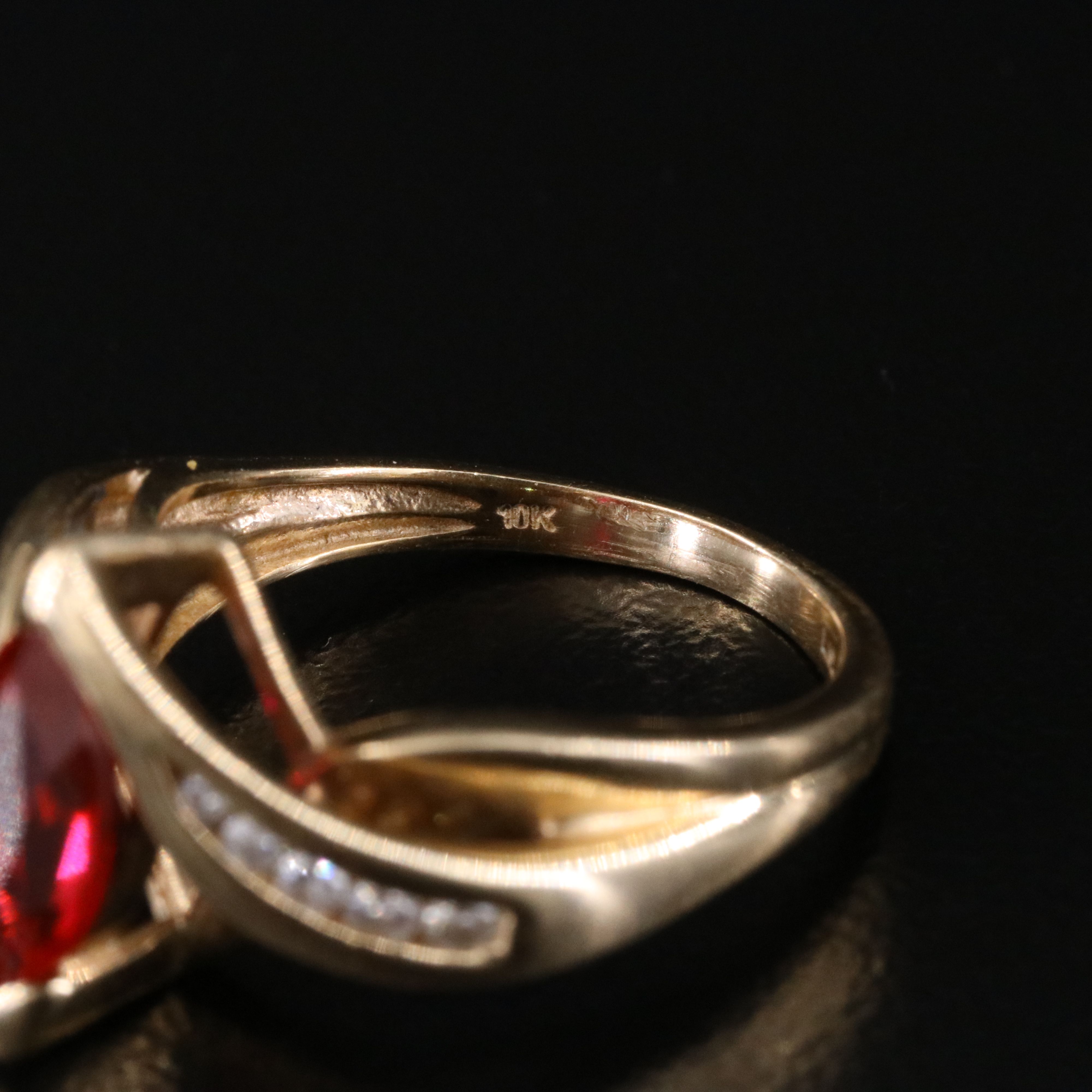 Vintage 10K Ruby and Diamond Ring