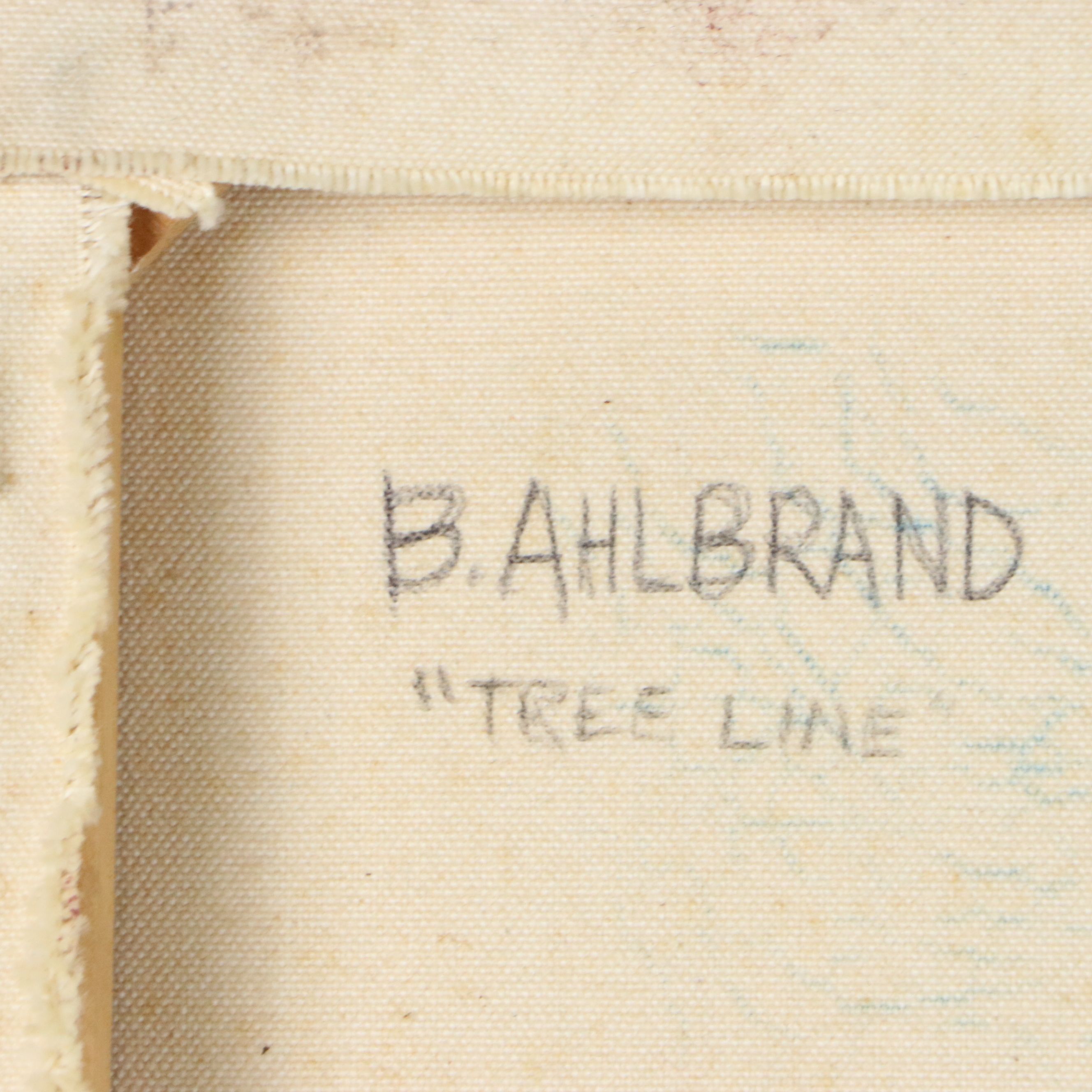 Barbara Ahlbrand Oil Painting "Tree Line," Late 20th to 21st Century