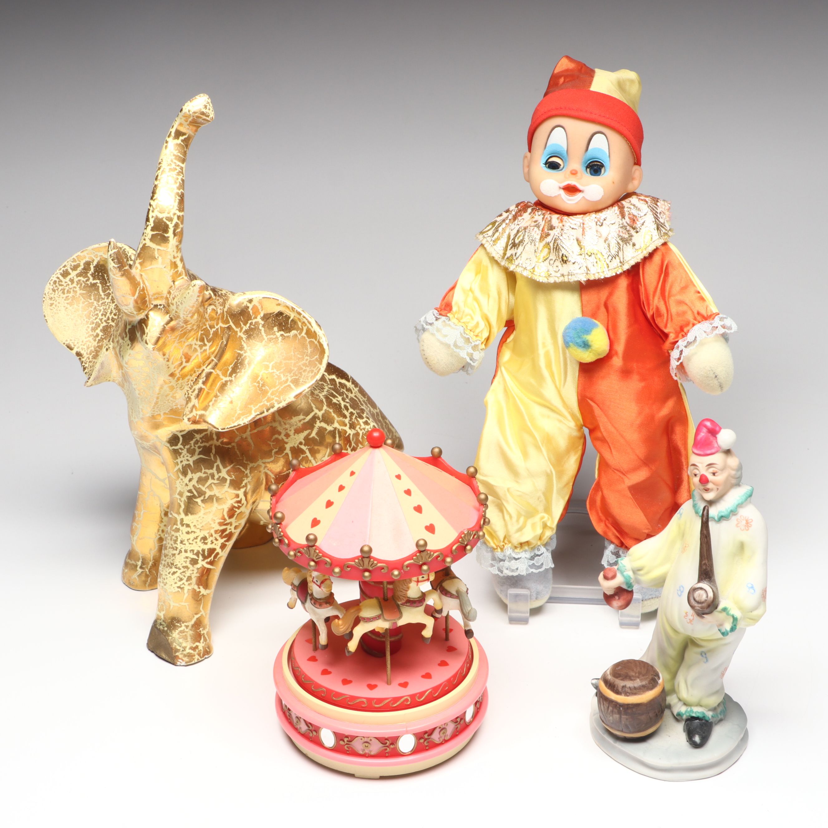 Jasco Porcelain Clown, Enesco Carousel and More Circus Décor