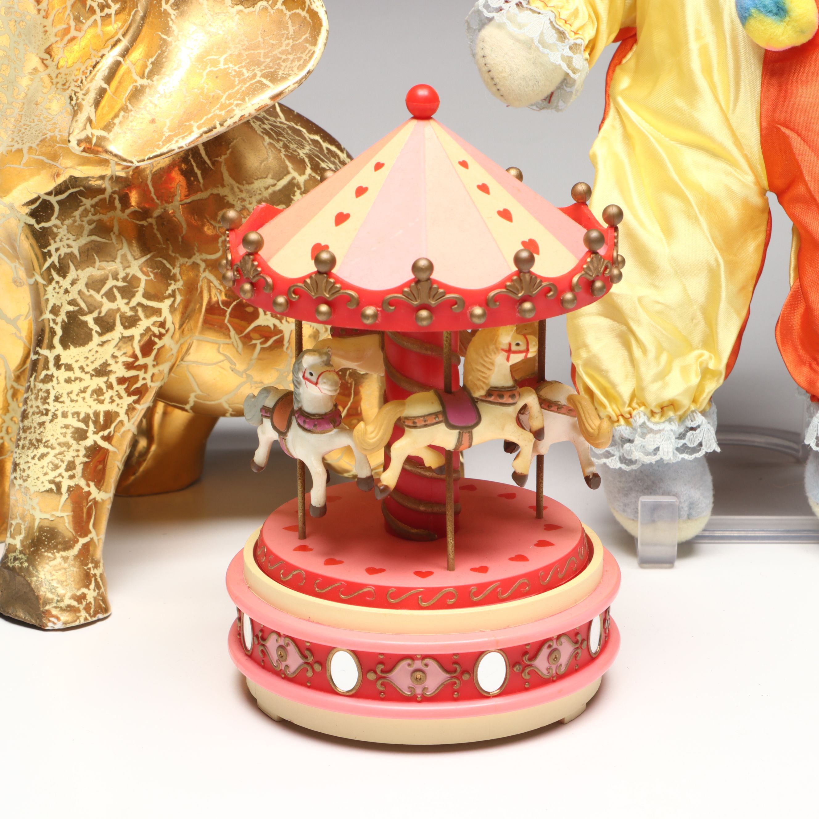 Jasco Porcelain Clown, Enesco Carousel and More Circus Décor