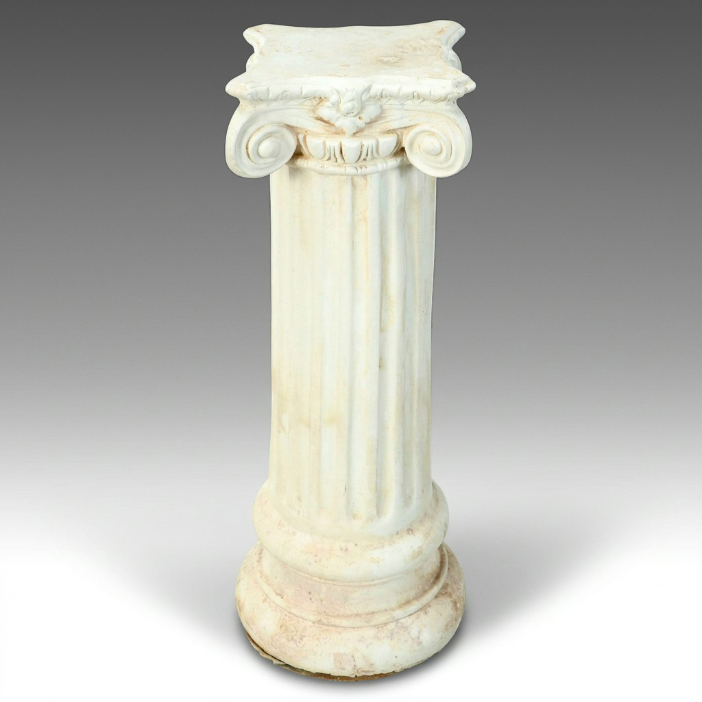 Ionic Style Stone Column Plant Stand