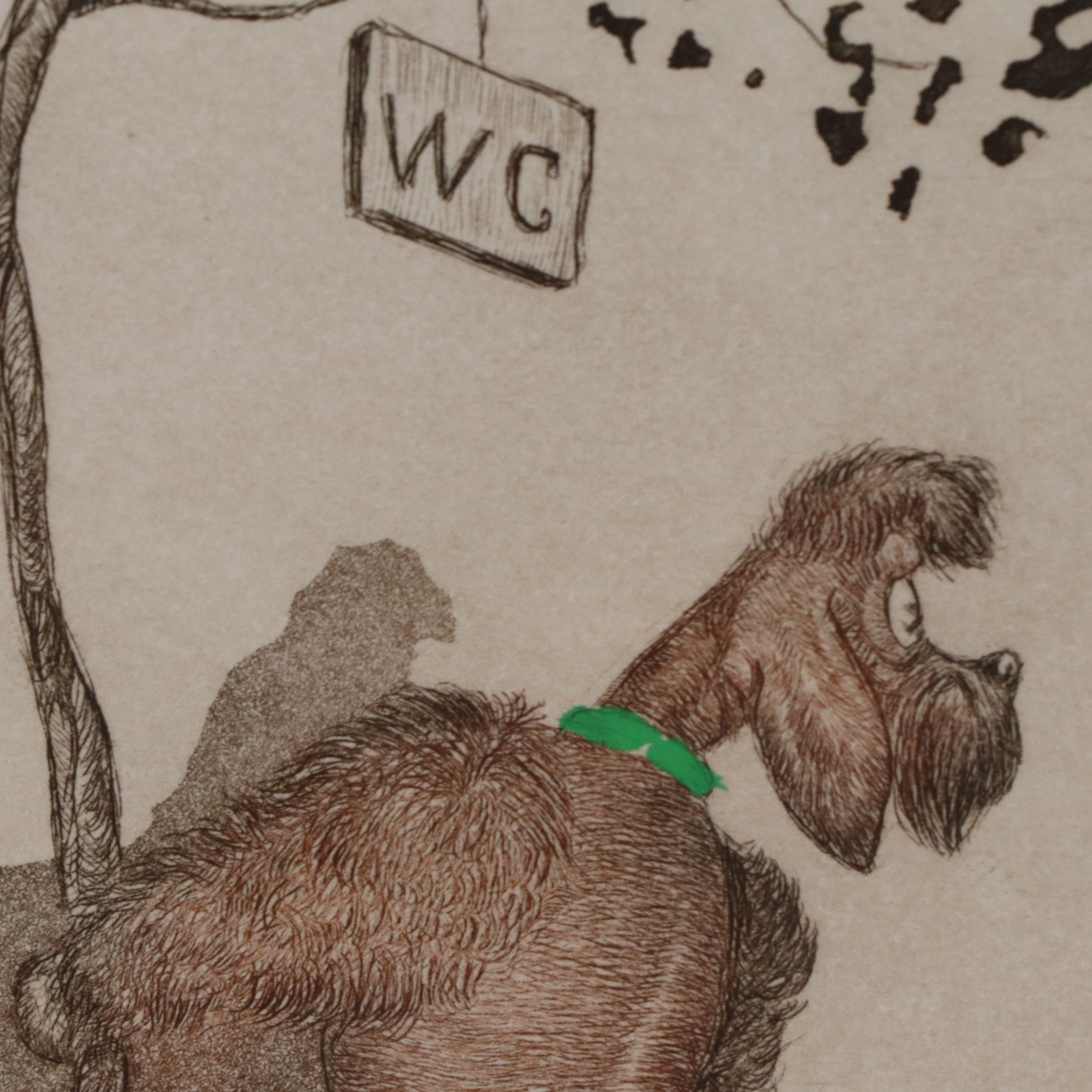 Boris O'Klein Hand-Colored Etching "L'étourdie," 20th Century