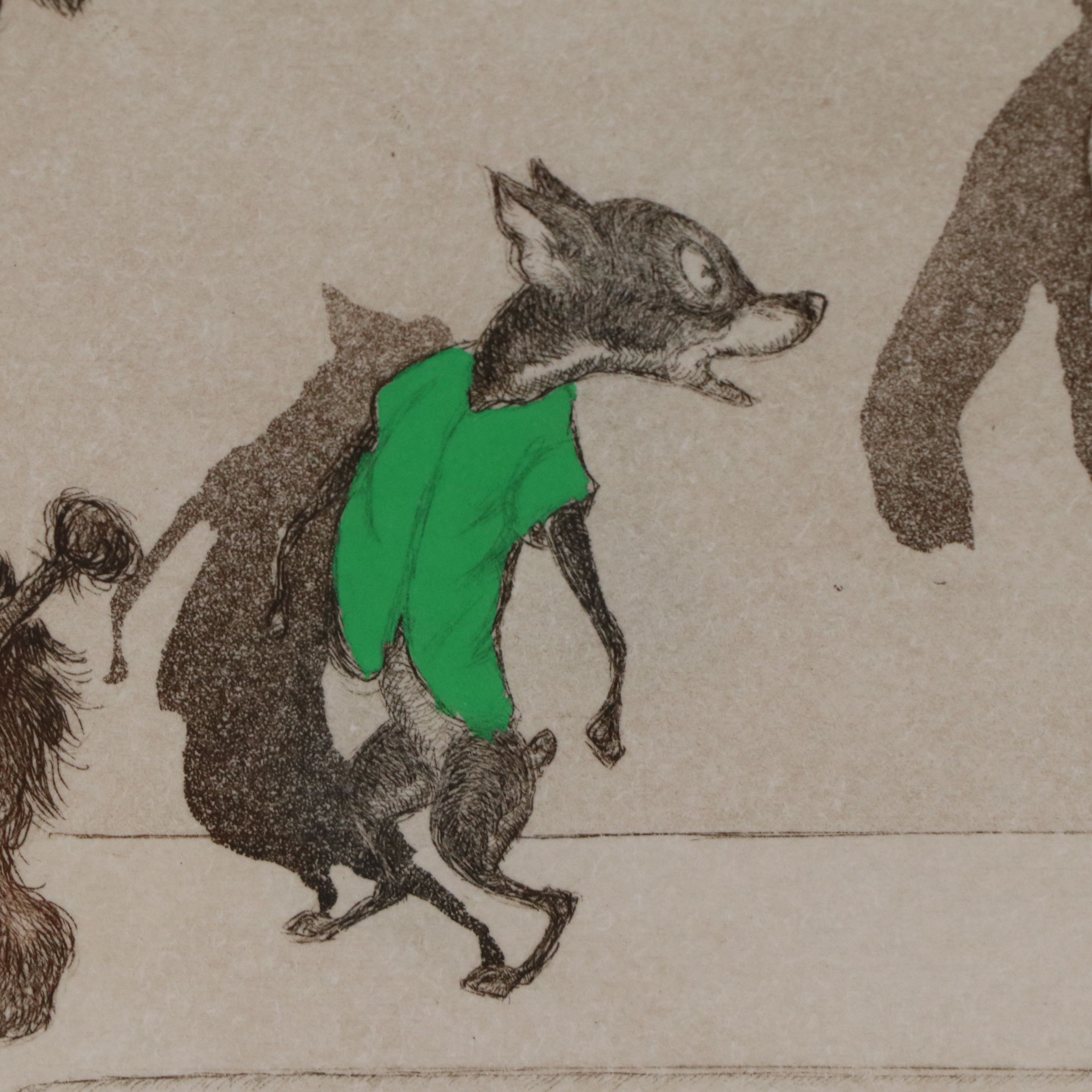 Boris O'Klein Hand-Colored Etching "L'étourdie," 20th Century