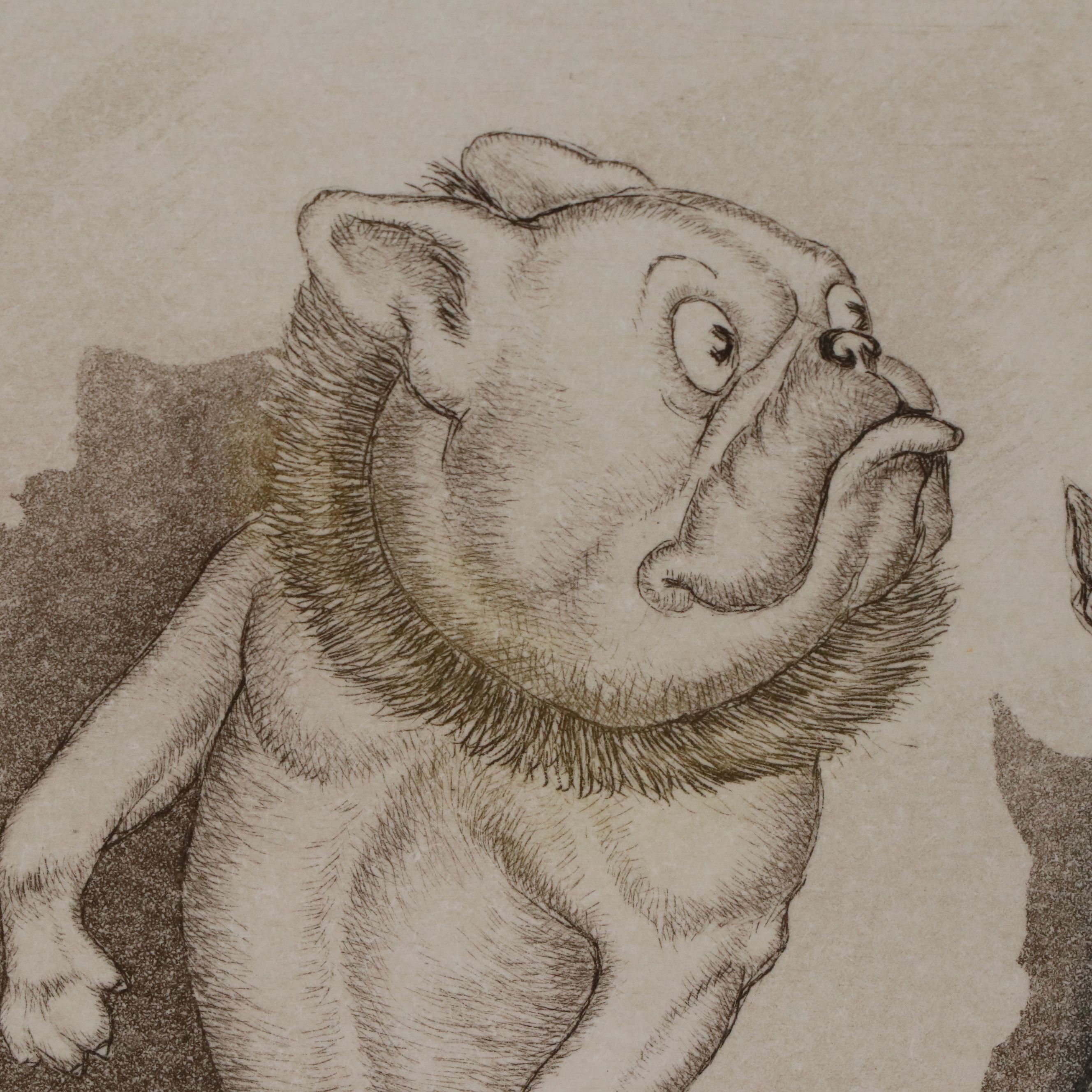 Boris O'Klein Hand-Colored Etching "L'étourdie," 20th Century