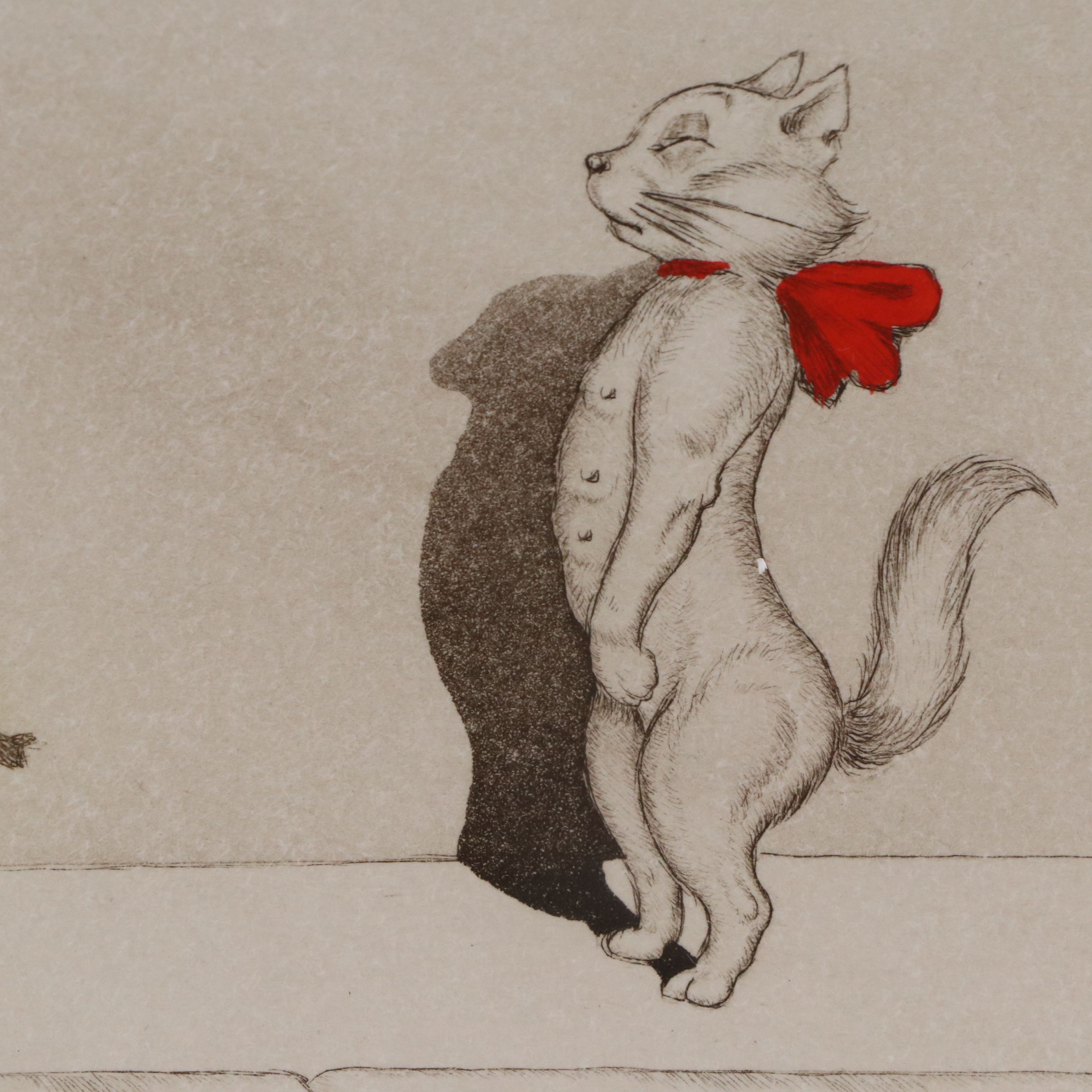 Boris O'Klein Hand-Colored Etching "L'étourdie," 20th Century