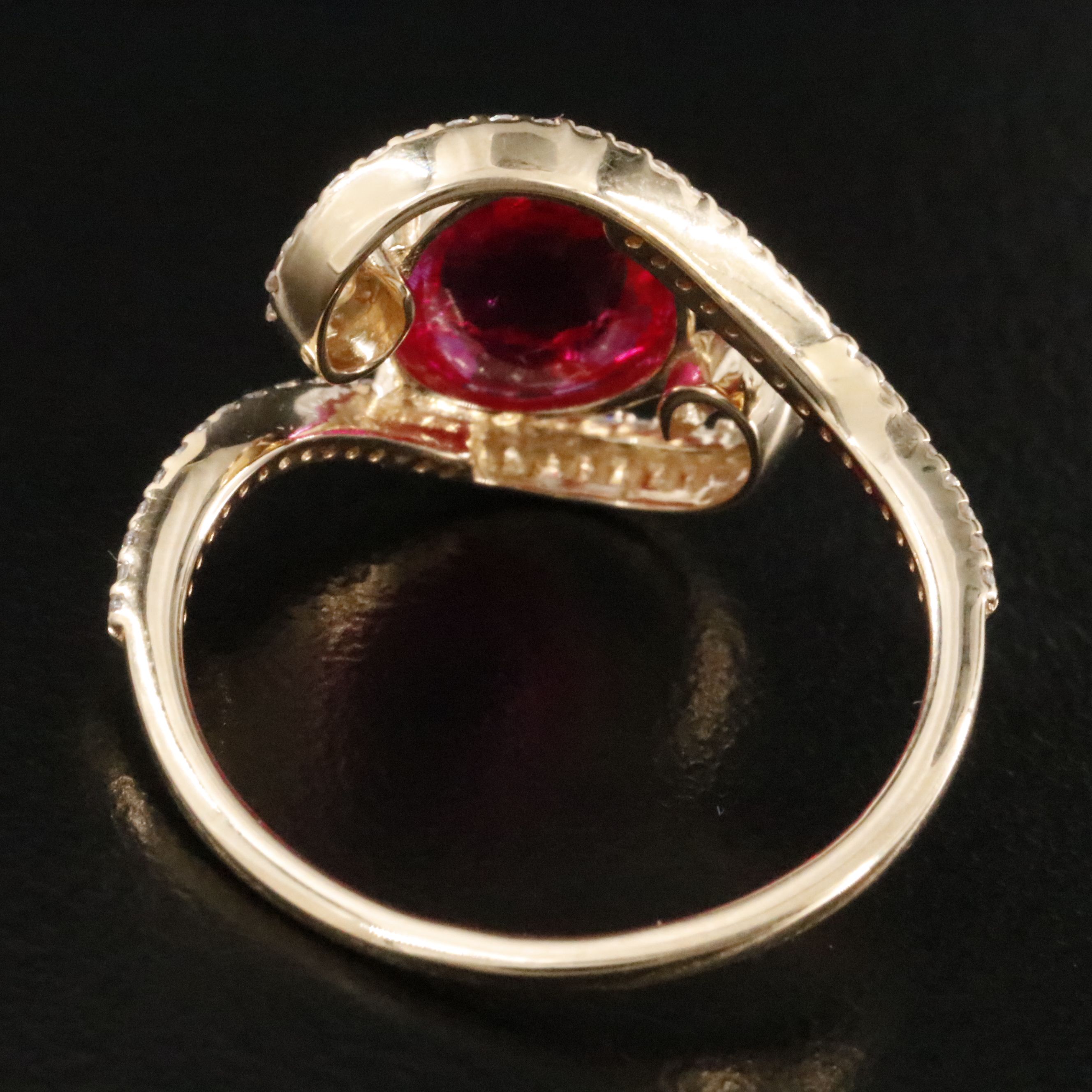 14K 1.84 CT Ruby and Moissanite Ring