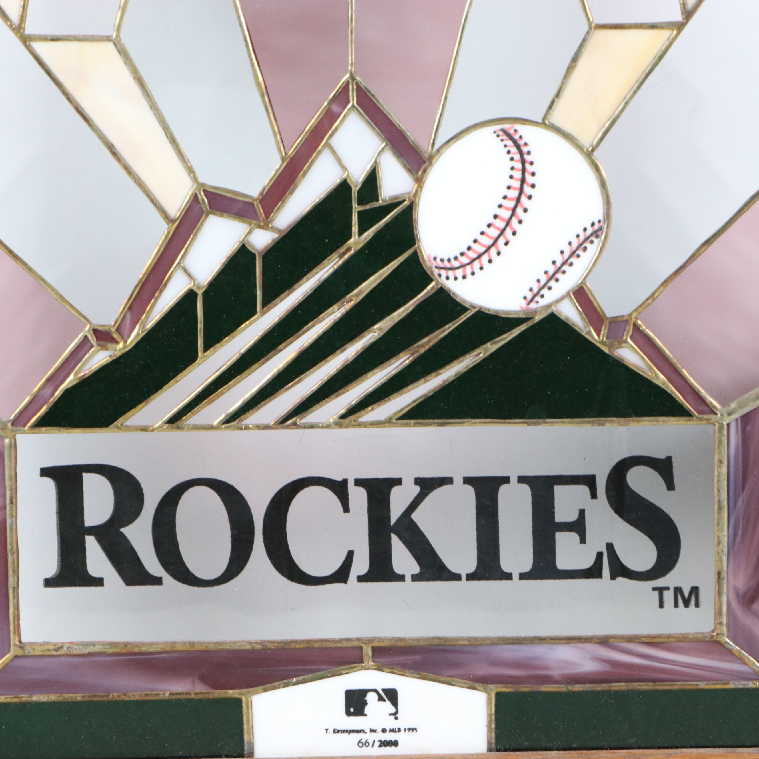 Colorado Rockies Limited Edition Stained Glass Panel, 1995